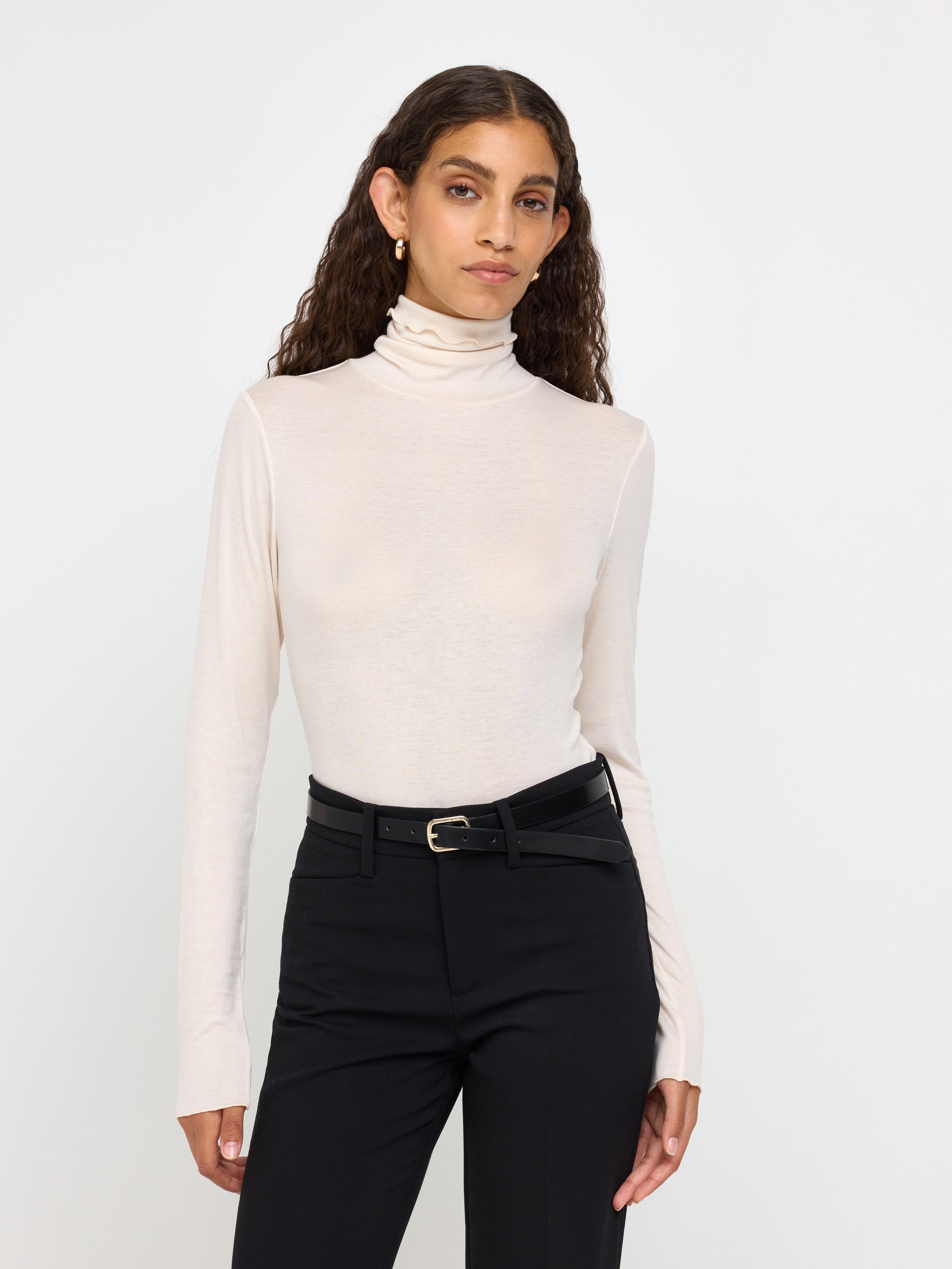 Roller Neck Top - Womens Wear - Beige
