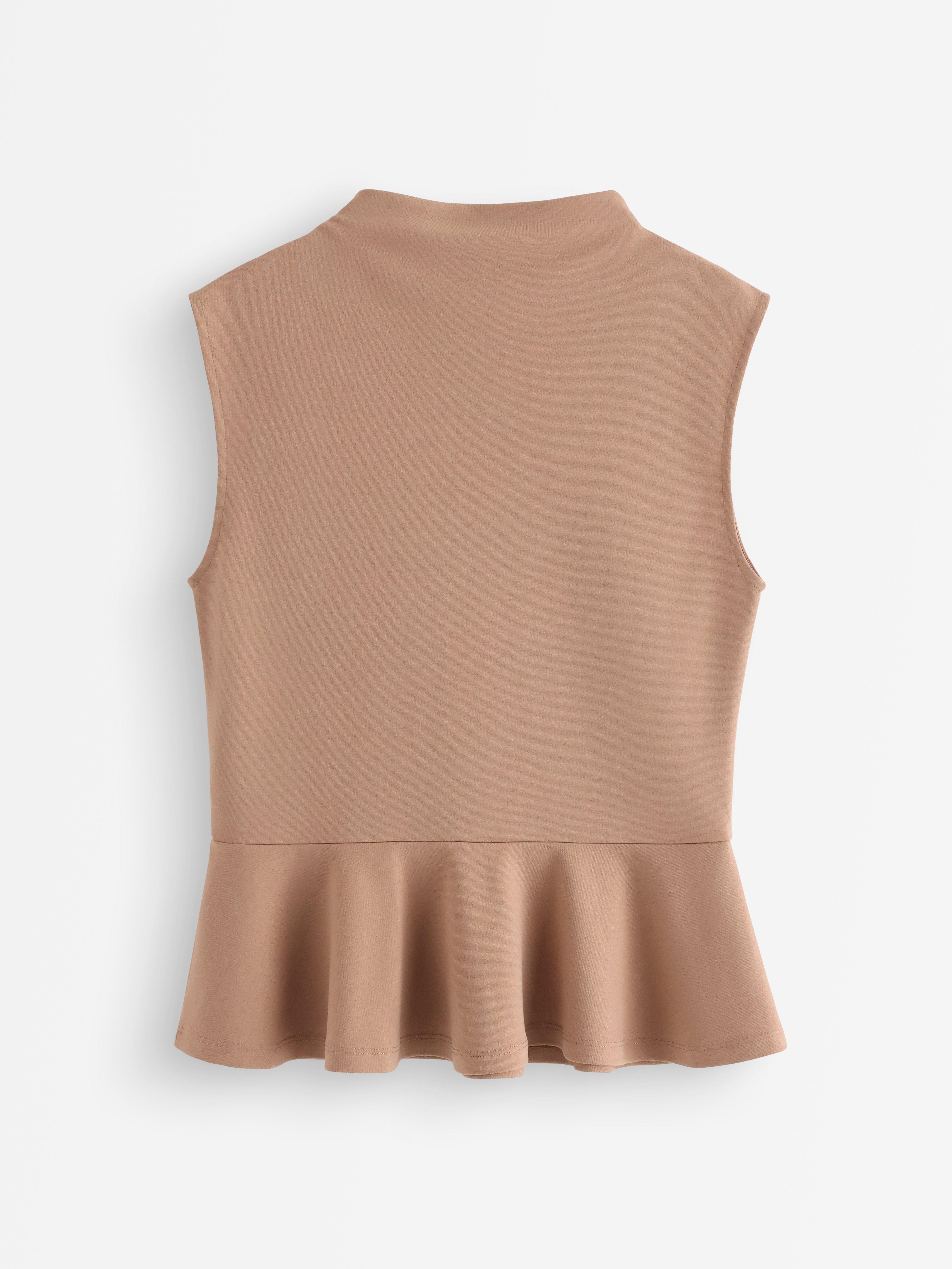 Peplum top - Ženy - Béžová
