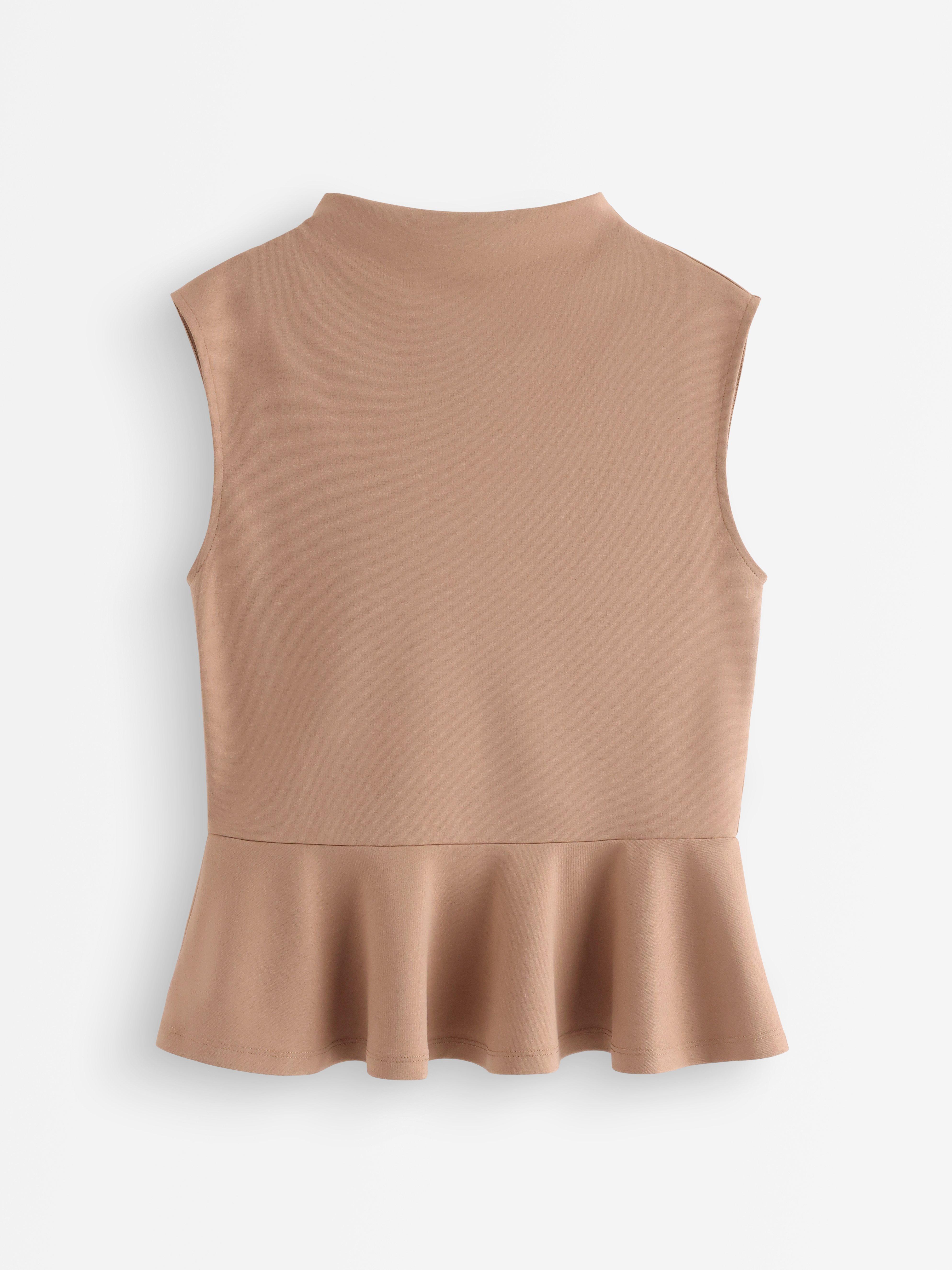 Peplum top - Ženy - Béžová