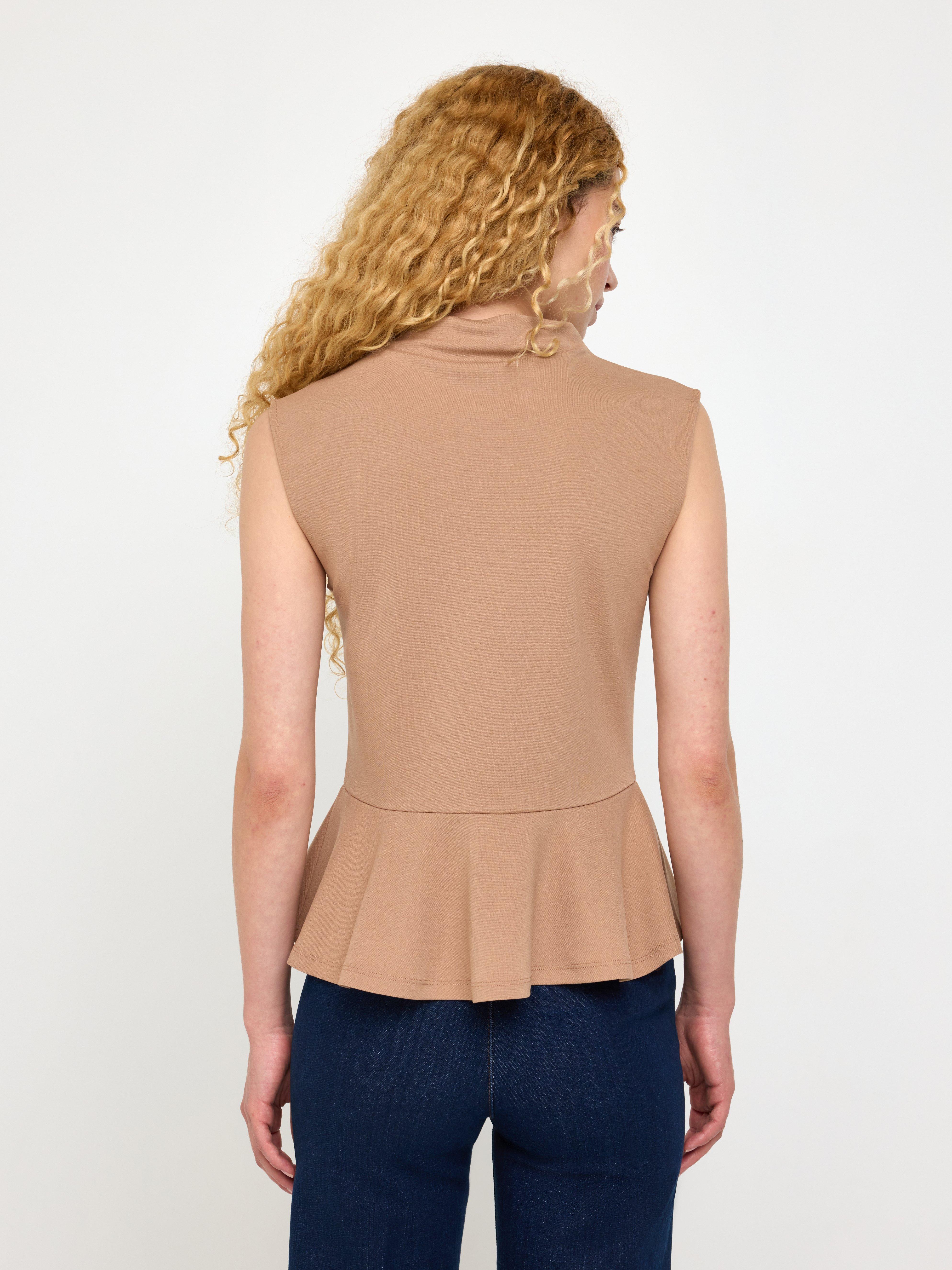 Peplum top - Ženy - Béžová