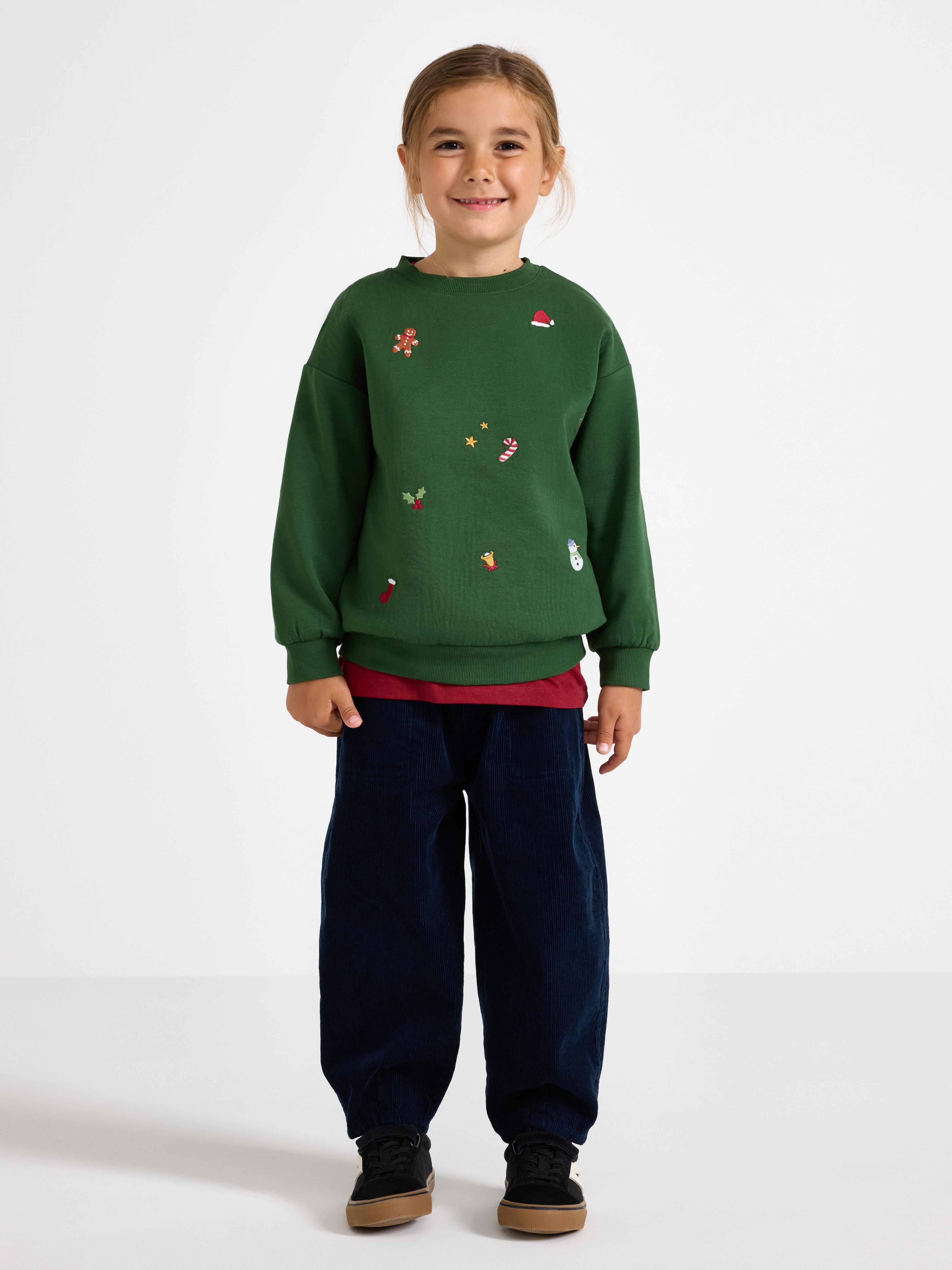 Sweatshirt - Barn - Grön