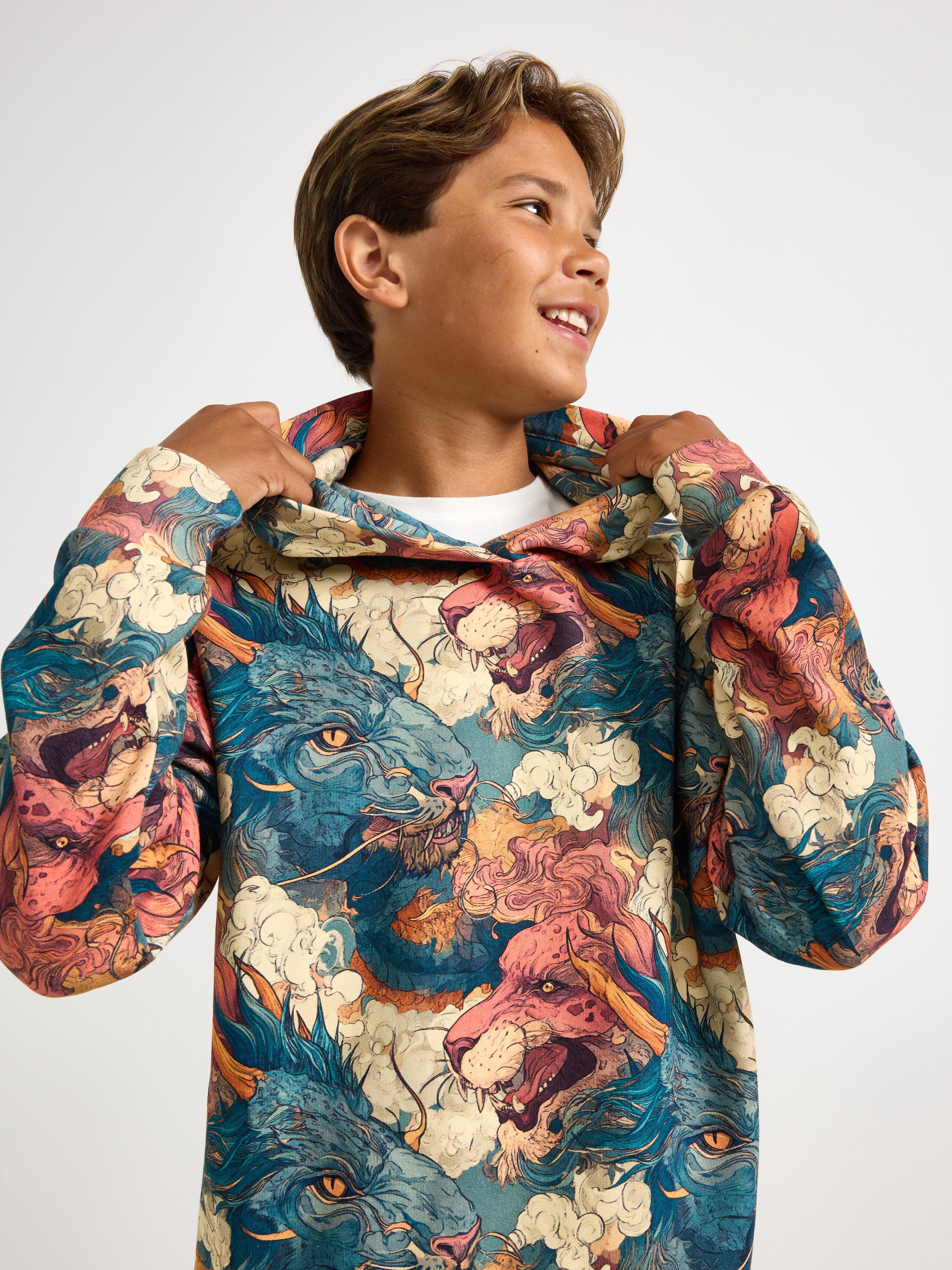 Hooded Sweatshirt -  - Turquoise