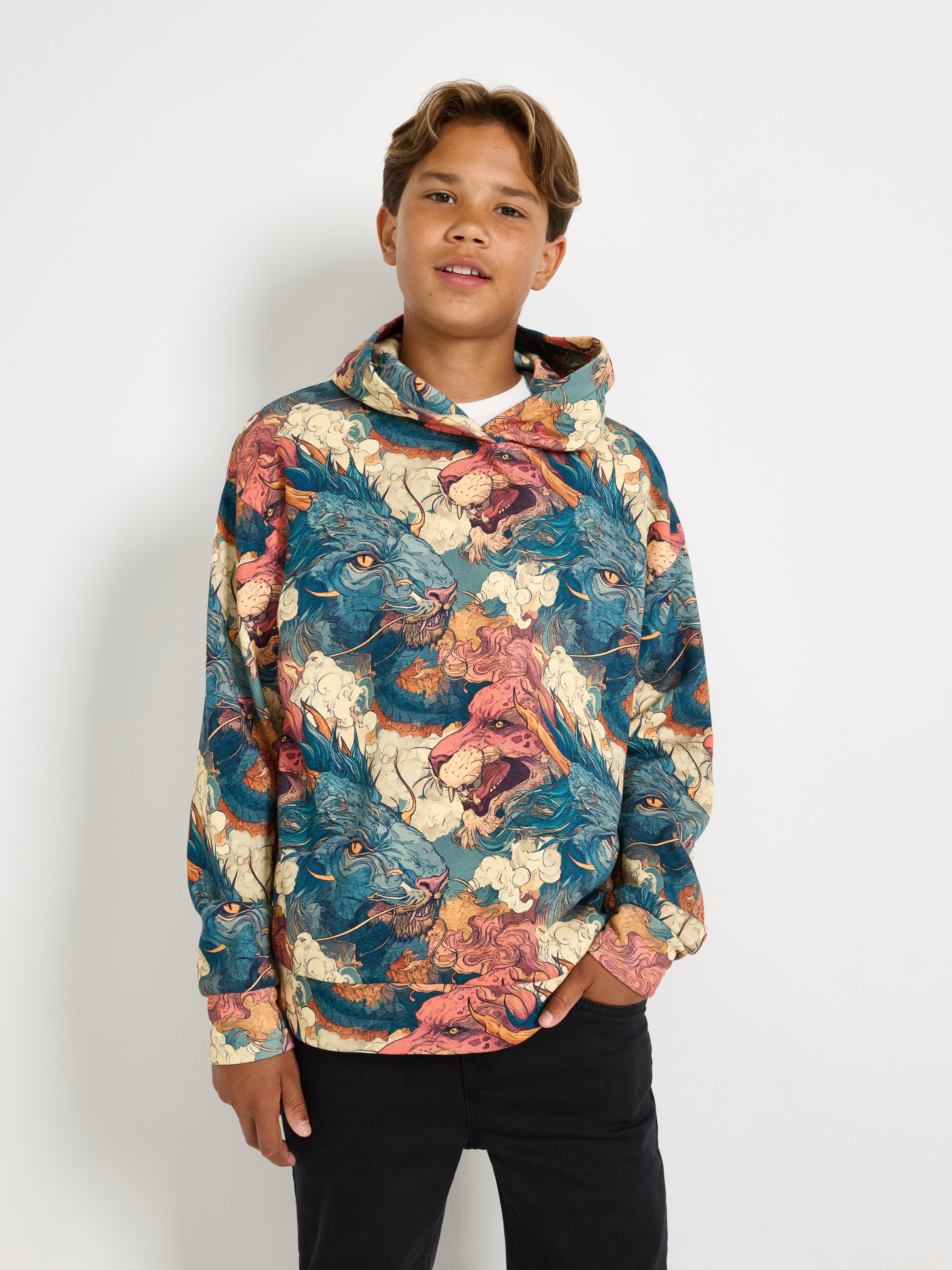 Hooded Sweatshirt -  - Turquoise