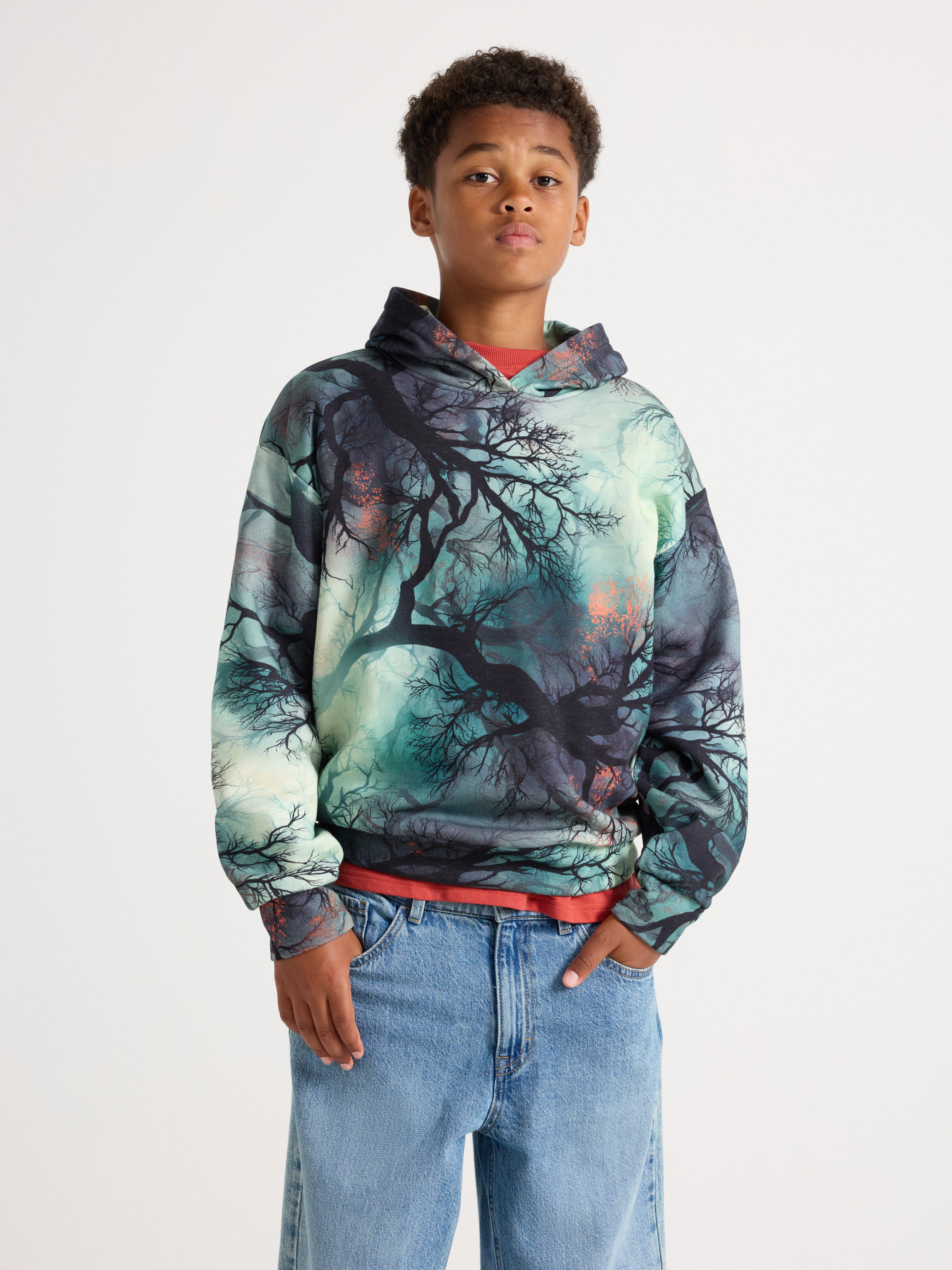 Sweatshirt med hætte -  - Sort