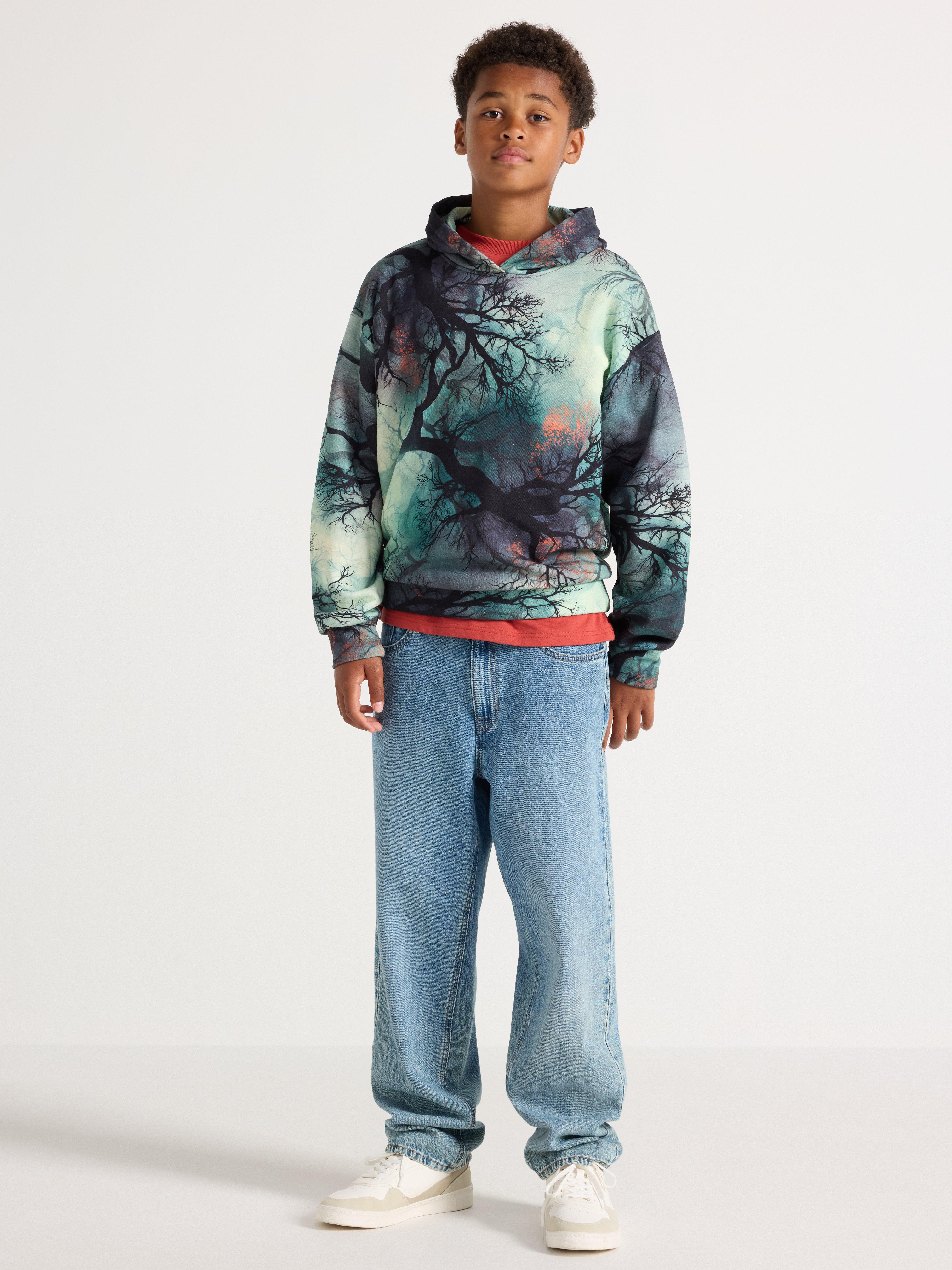 Sweatshirt med hætte -  - Sort