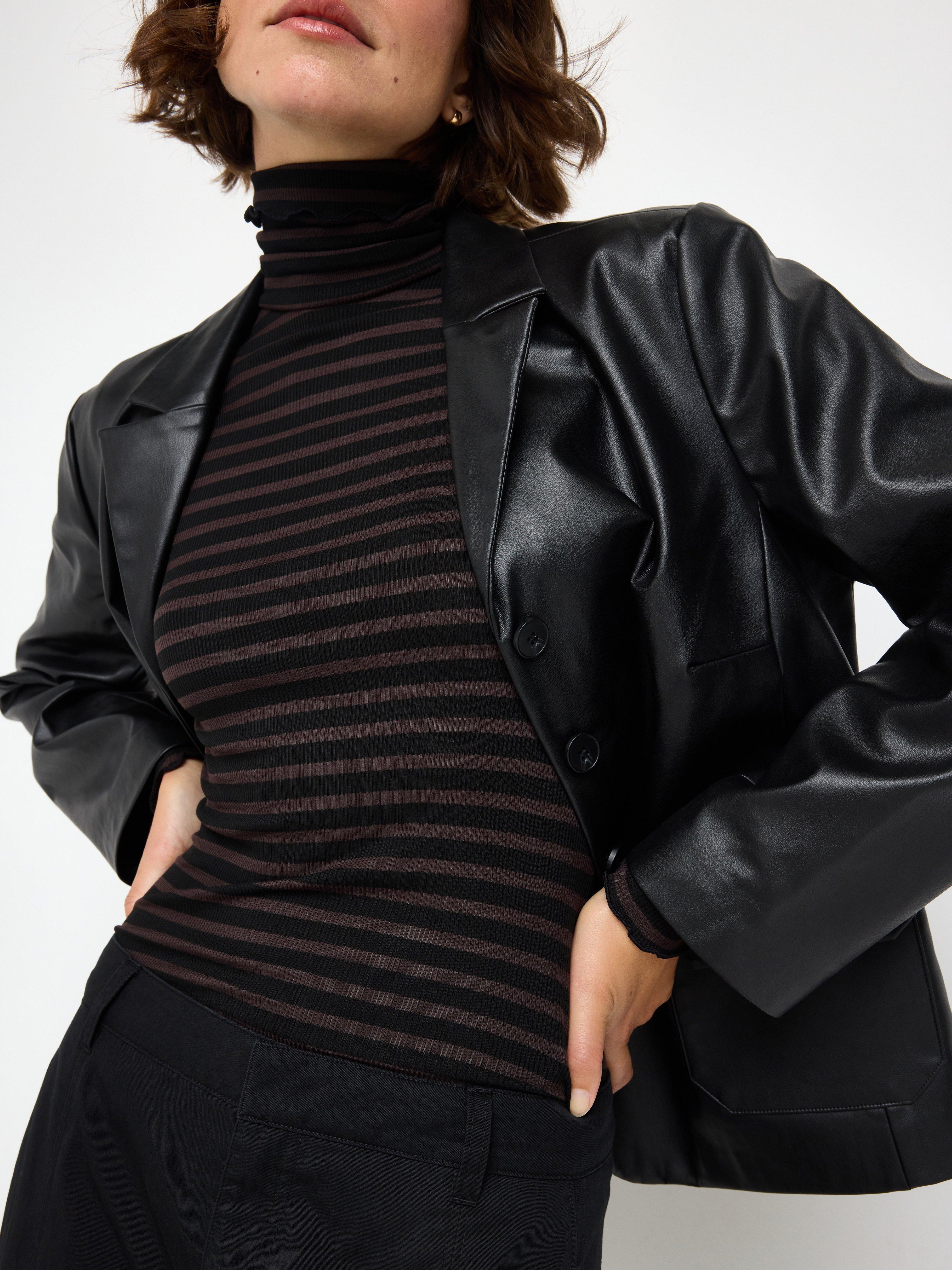 Roller Neck Top - Womens Wear - Brown