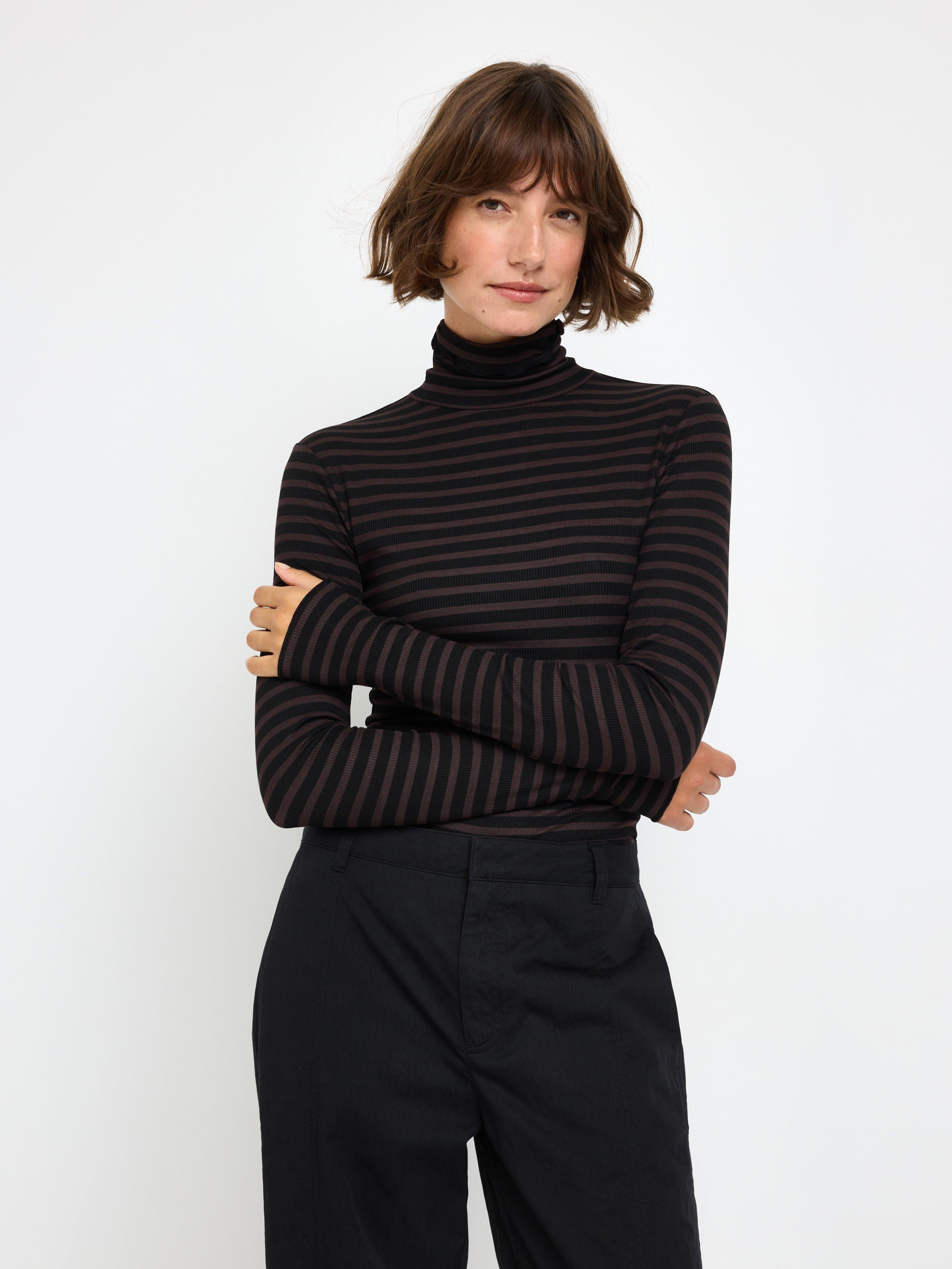 Roller Neck Top - Womens Wear - Brown