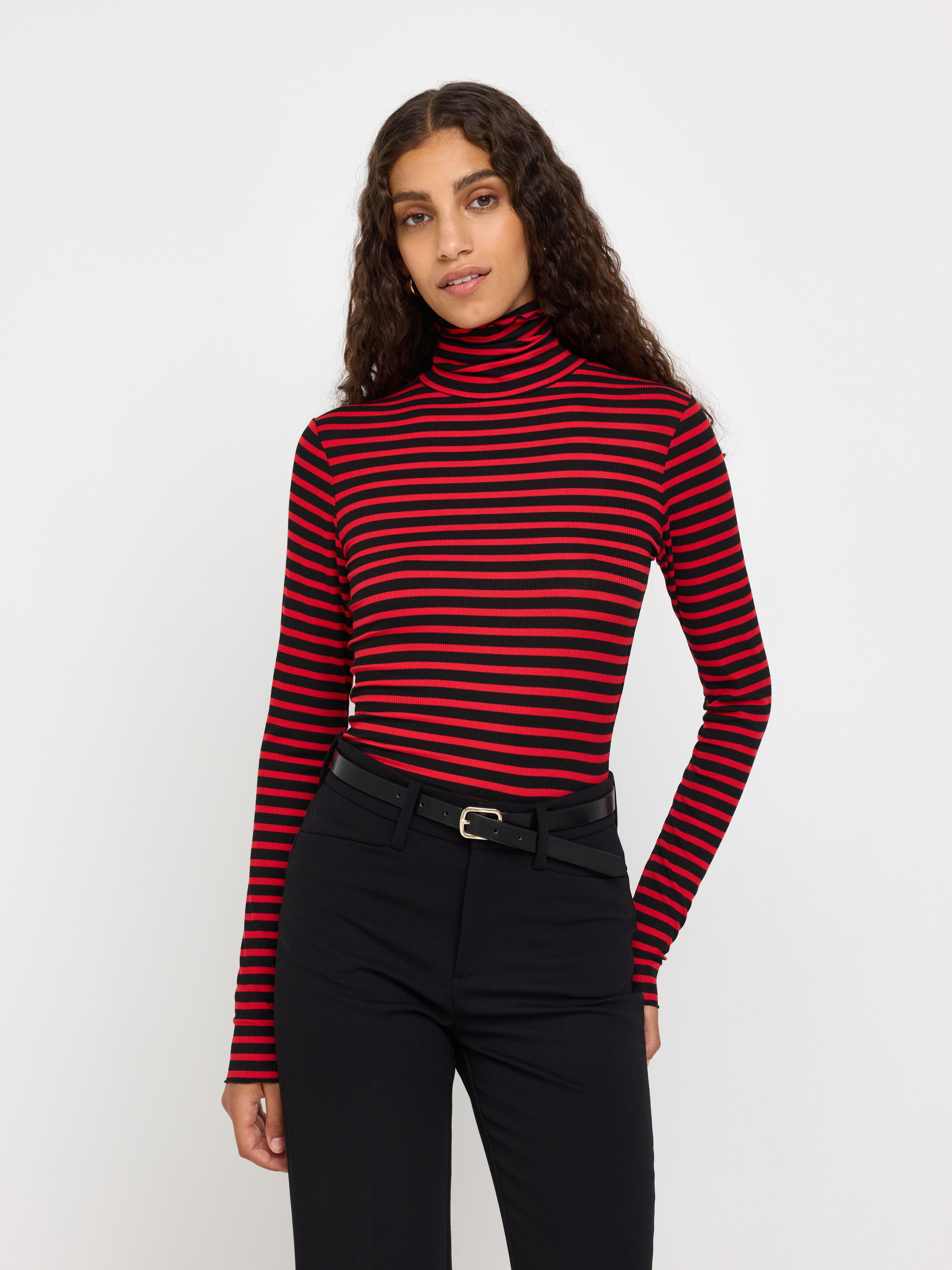 Roller Neck Top - Womens Wear - Red