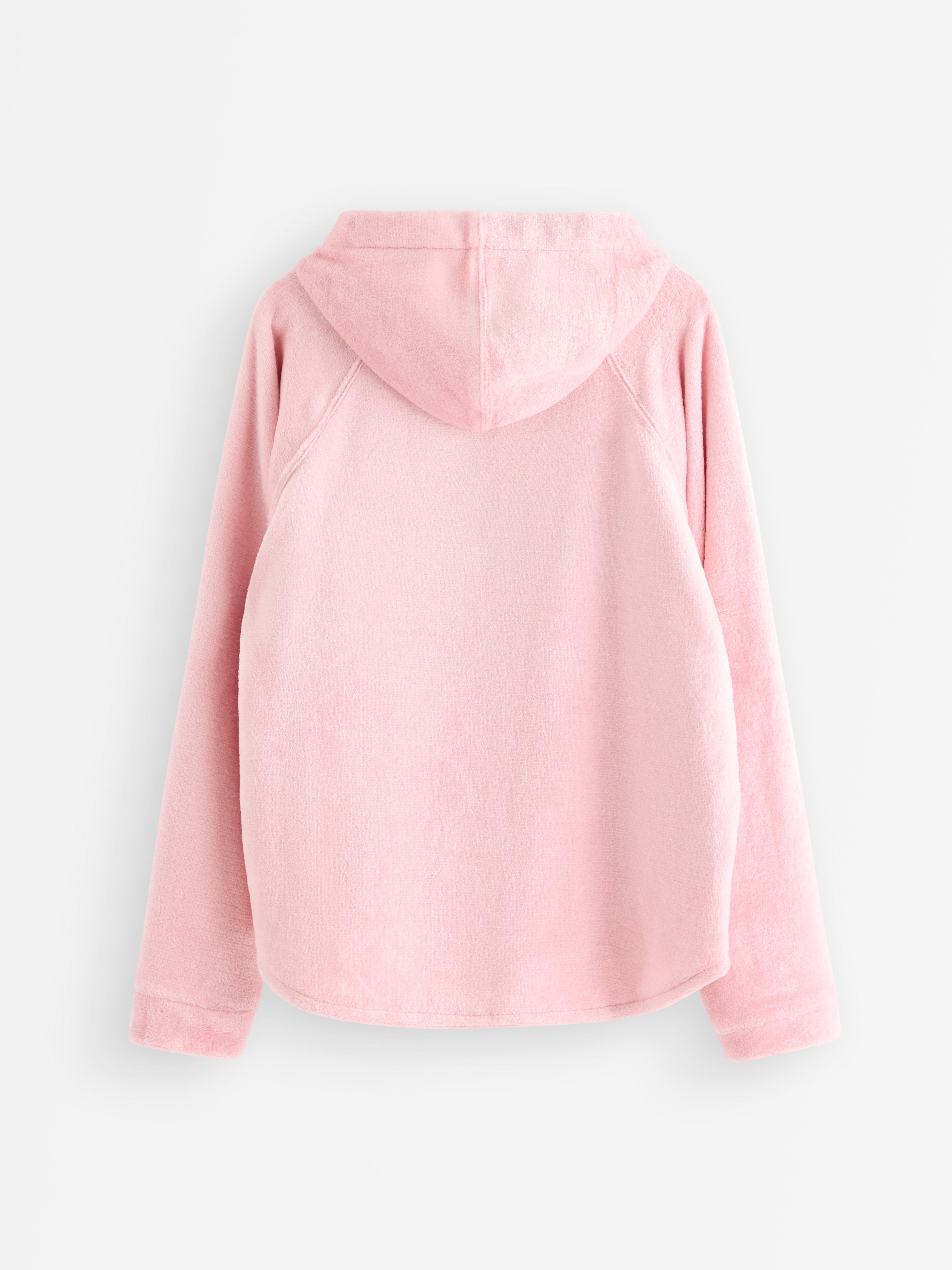 Sweatshirt med hætte -  - Lyserød