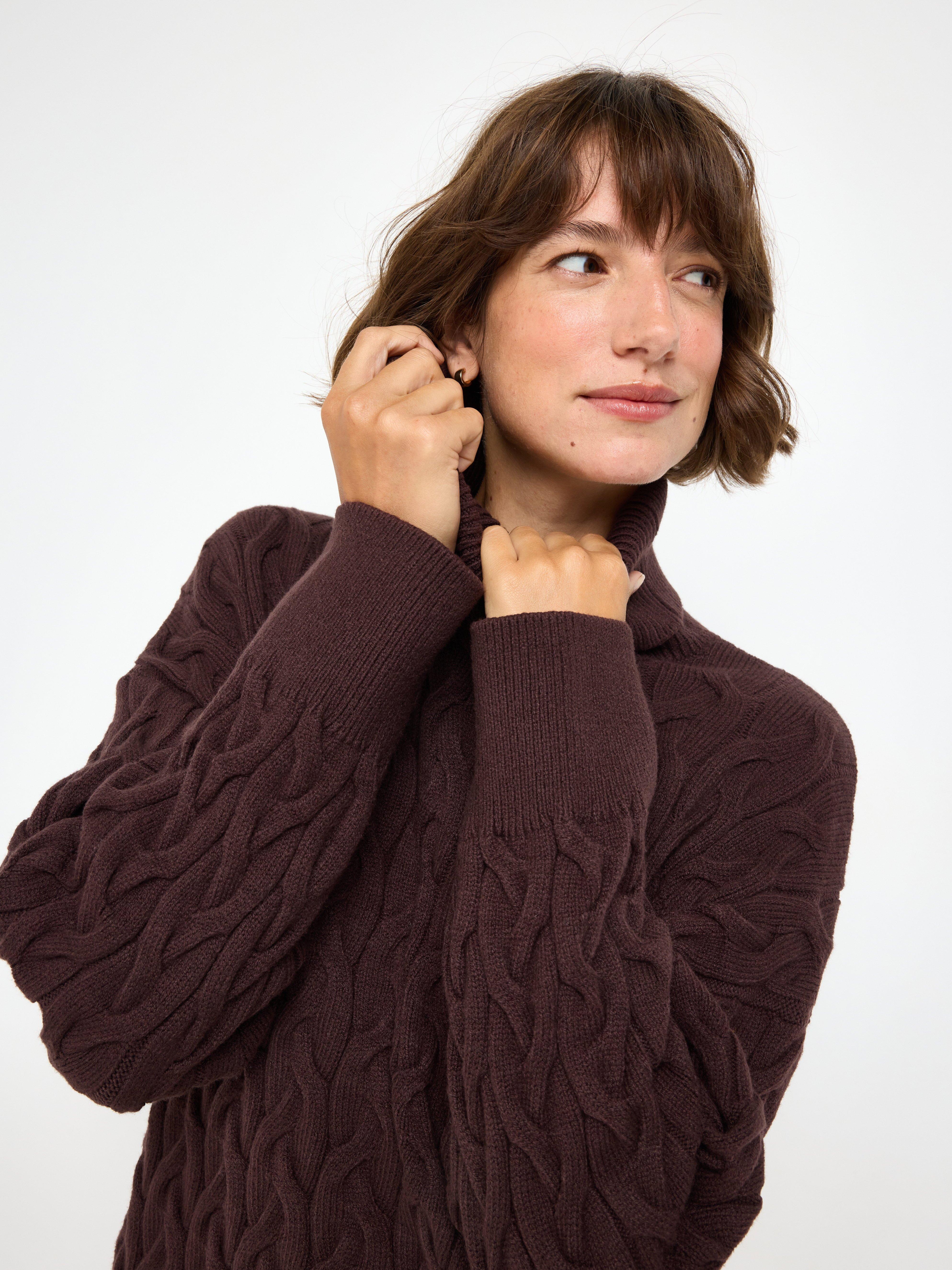 Roller Neck Sweater - Womens Wear - Brown