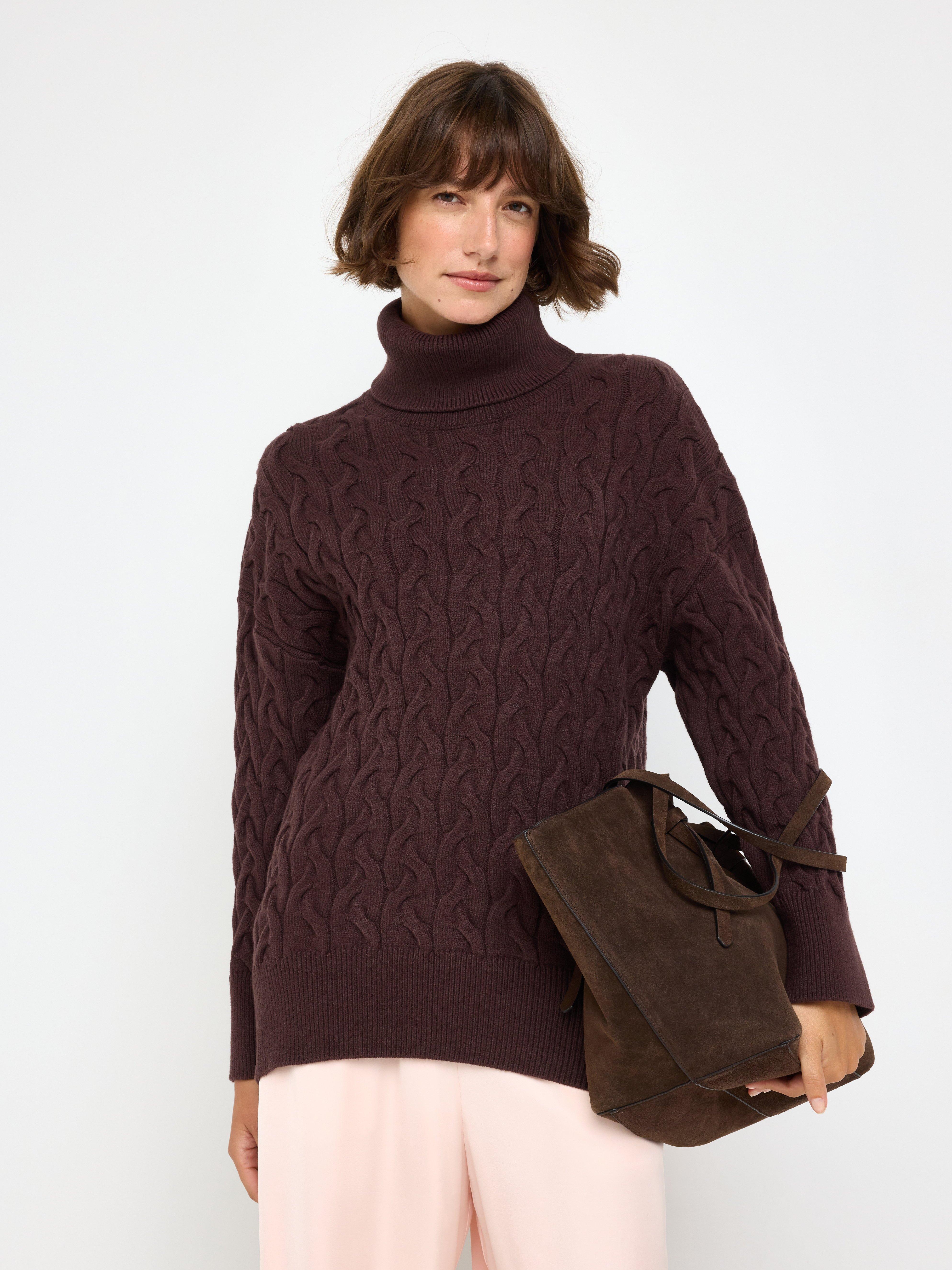 Roller Neck Sweater - Womens Wear - Brown