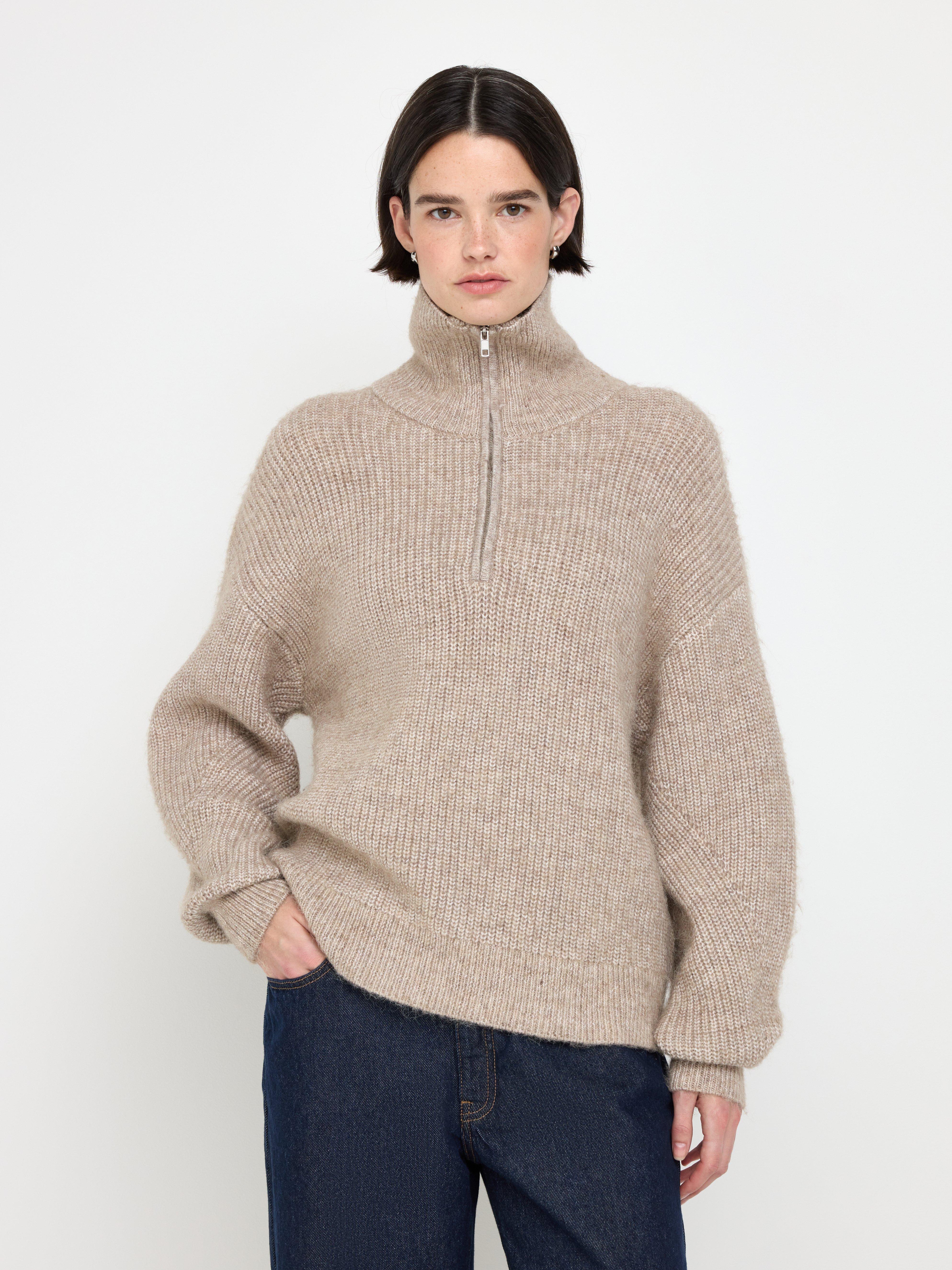 Turtle Neck Sweater - Womens Wear - Brown