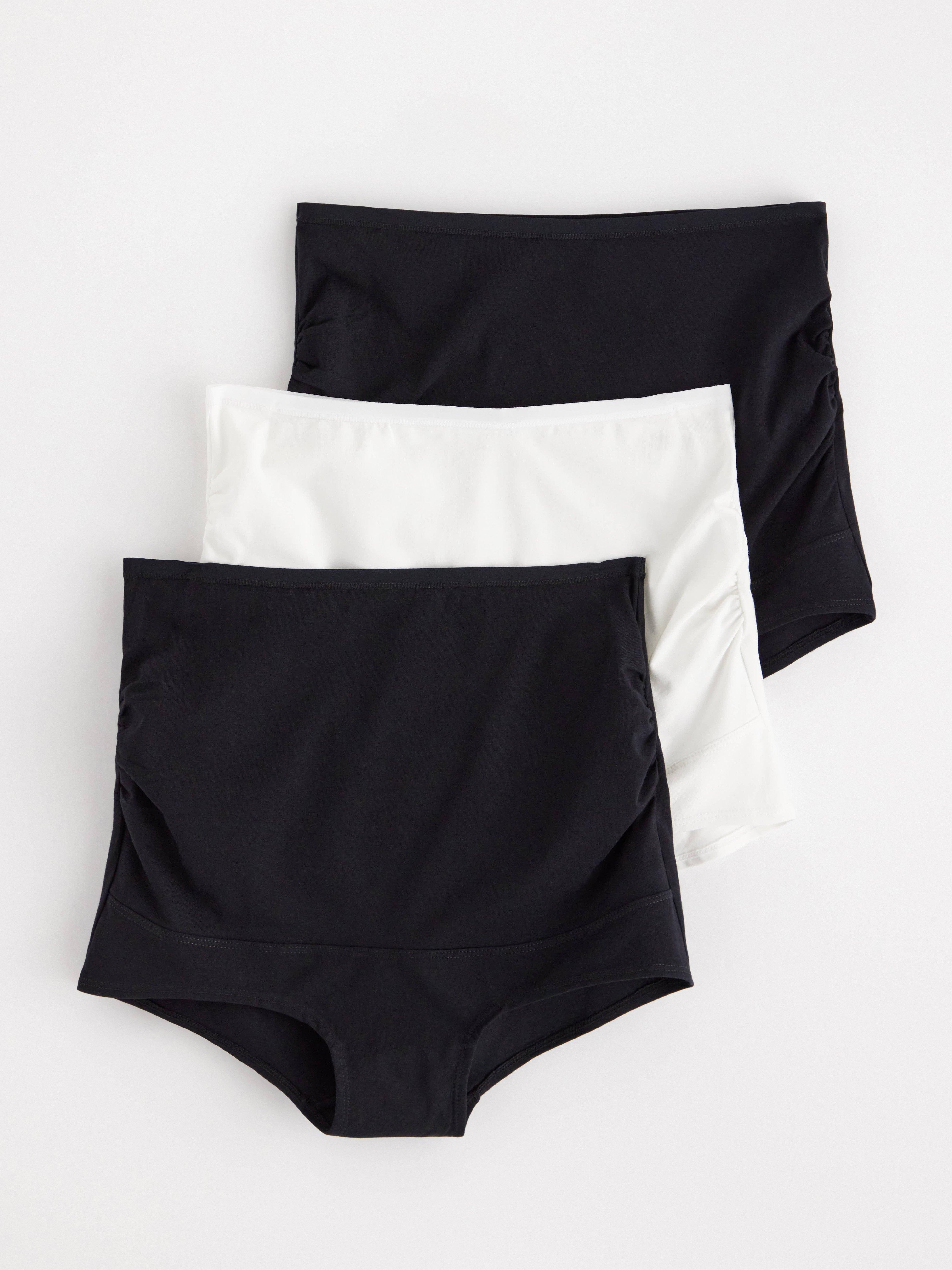 Post Maternity Briefs Black & White Twin Pack