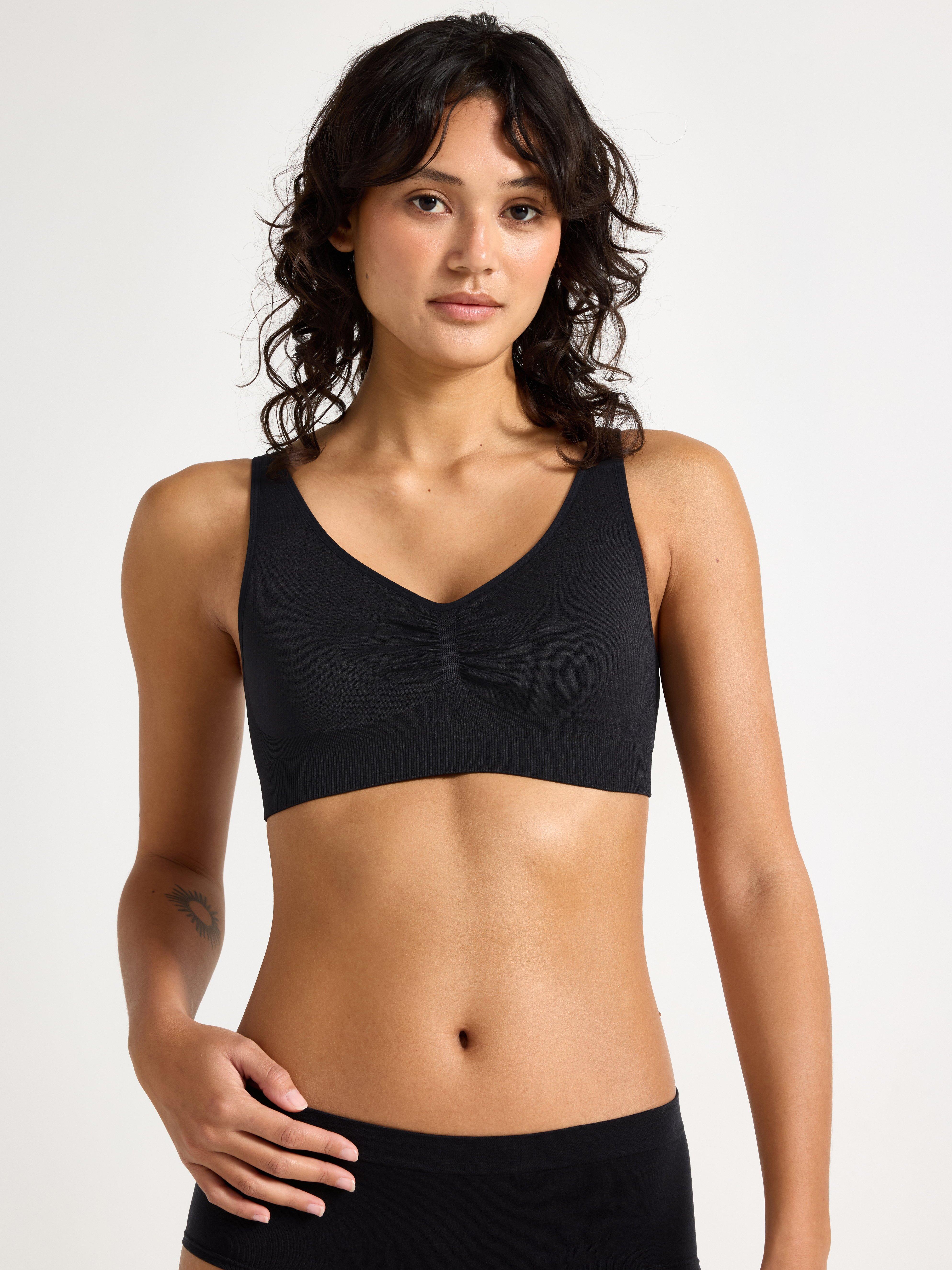 No Boundaries Black Space Dye Comfy Wireless Seamless Bra