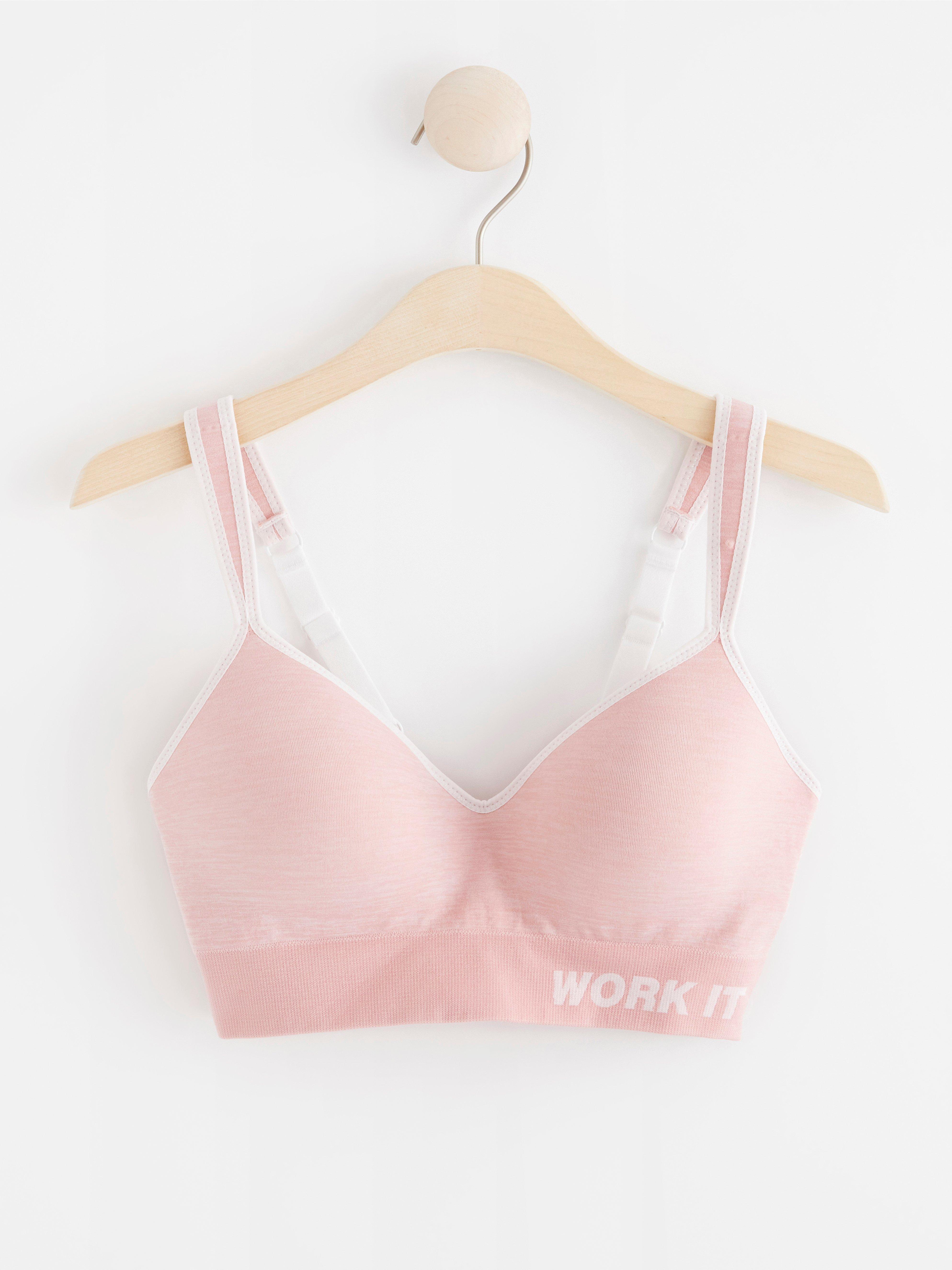 light pink sports bra