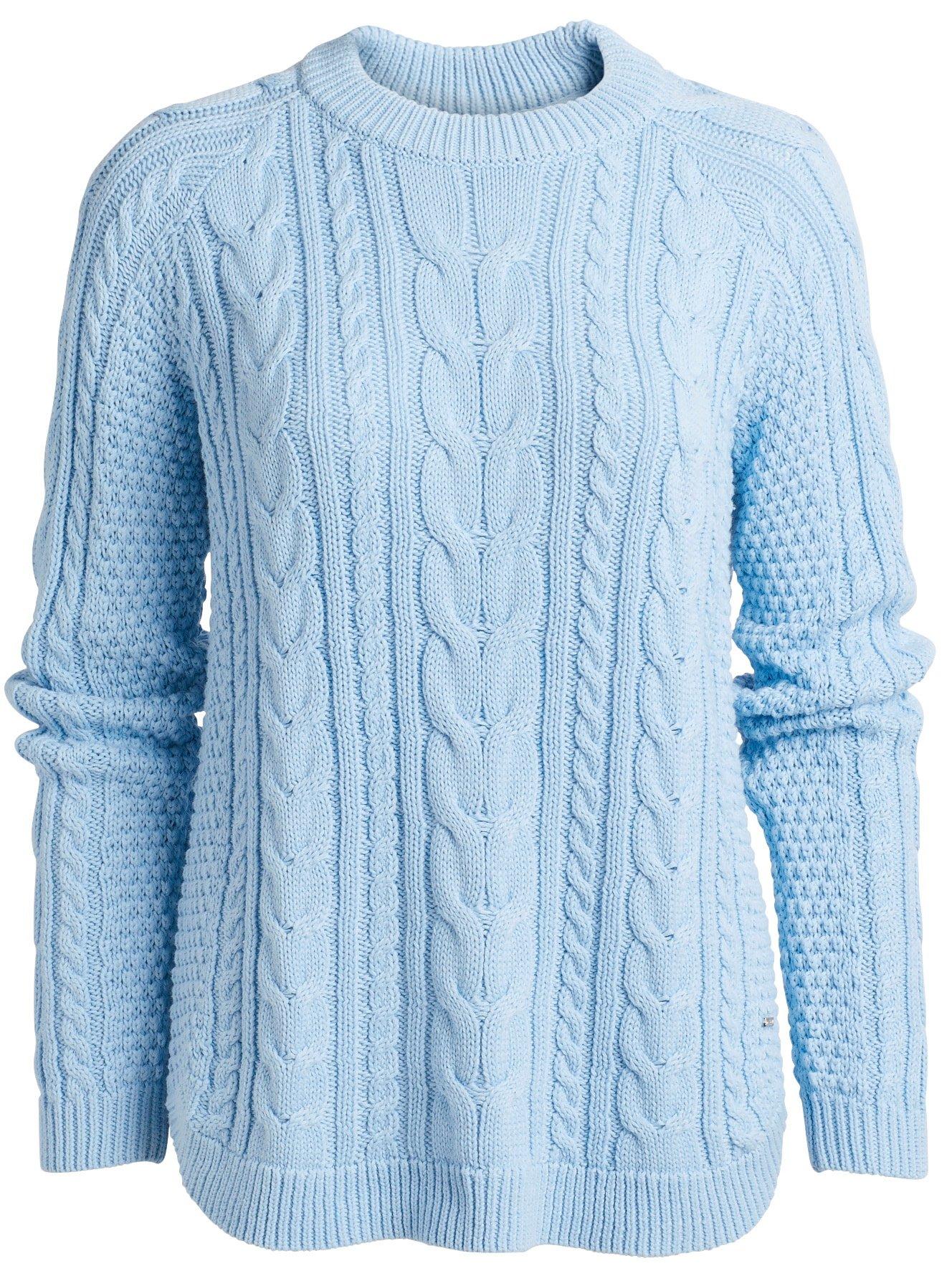 light blue chunky sweater