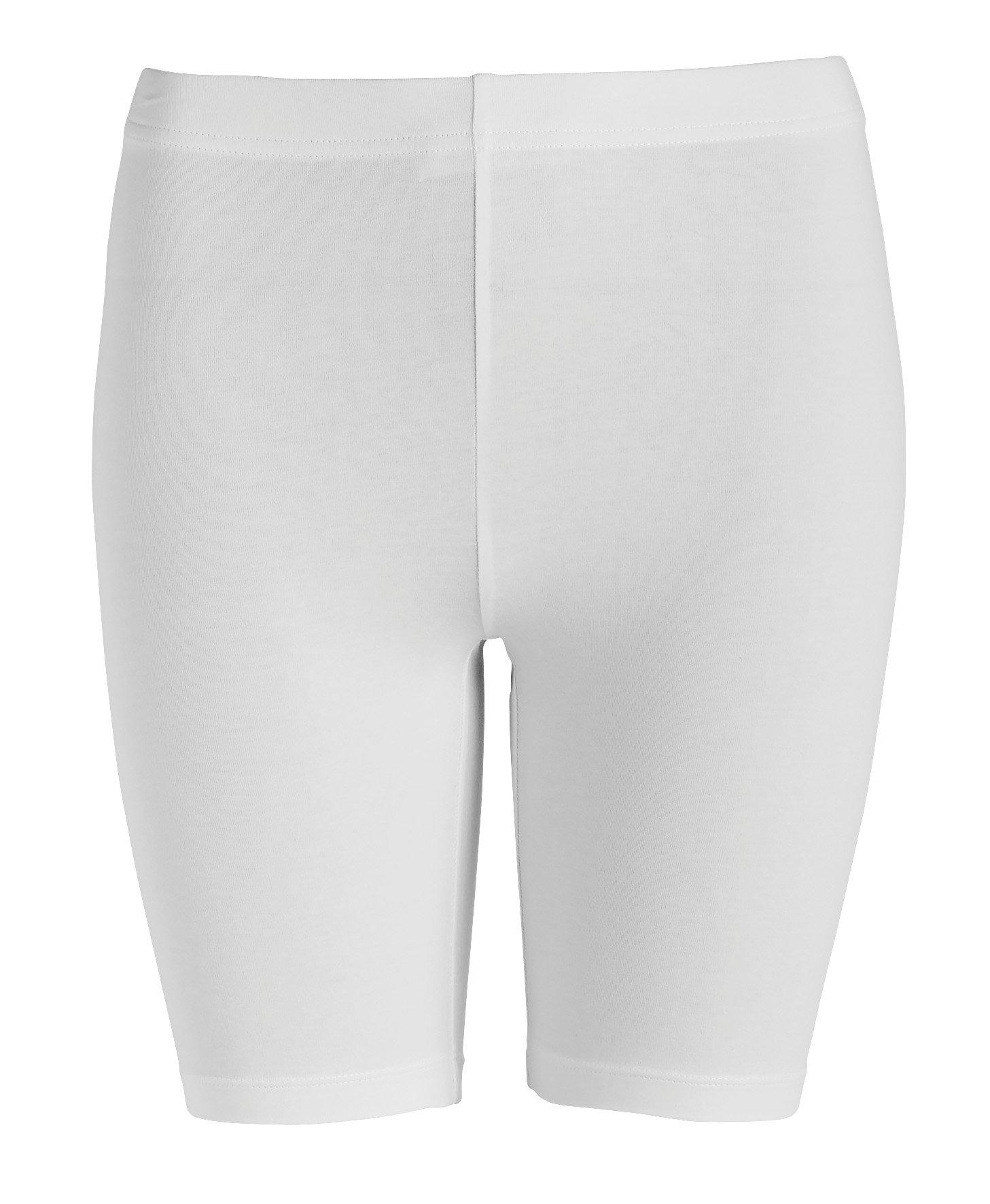 white cotton biker shorts