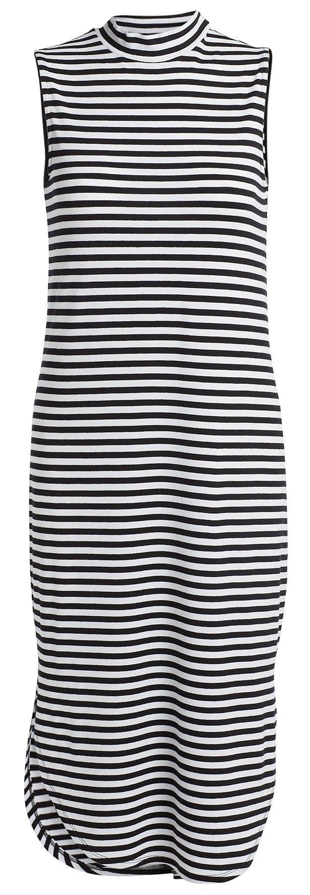 black white sleeveless dress