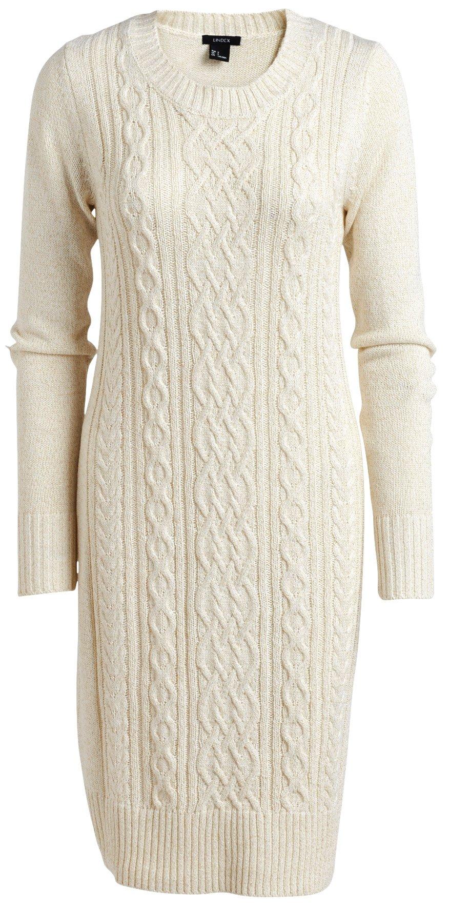 Kabelstickad klänning