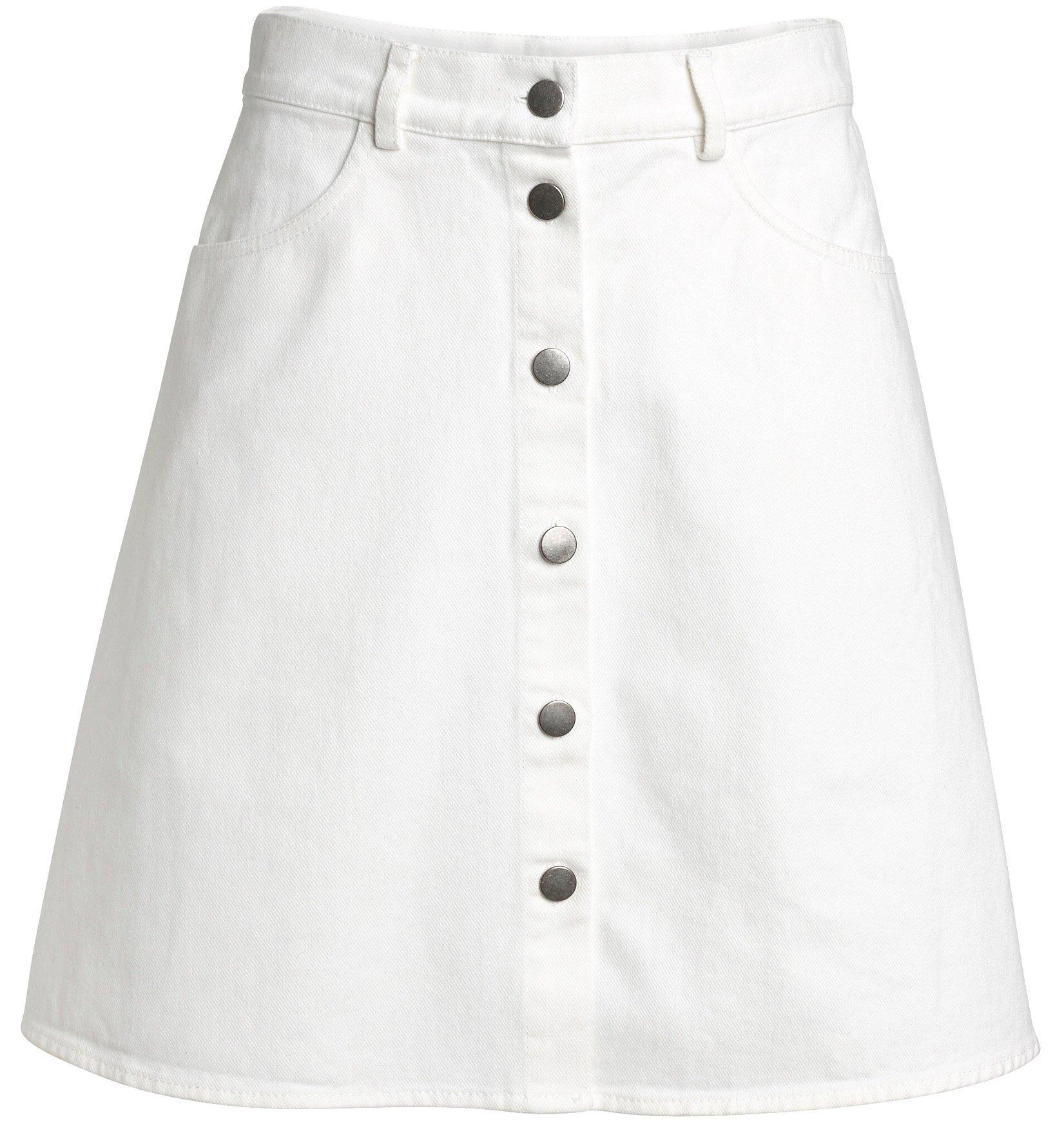 white denim skirt