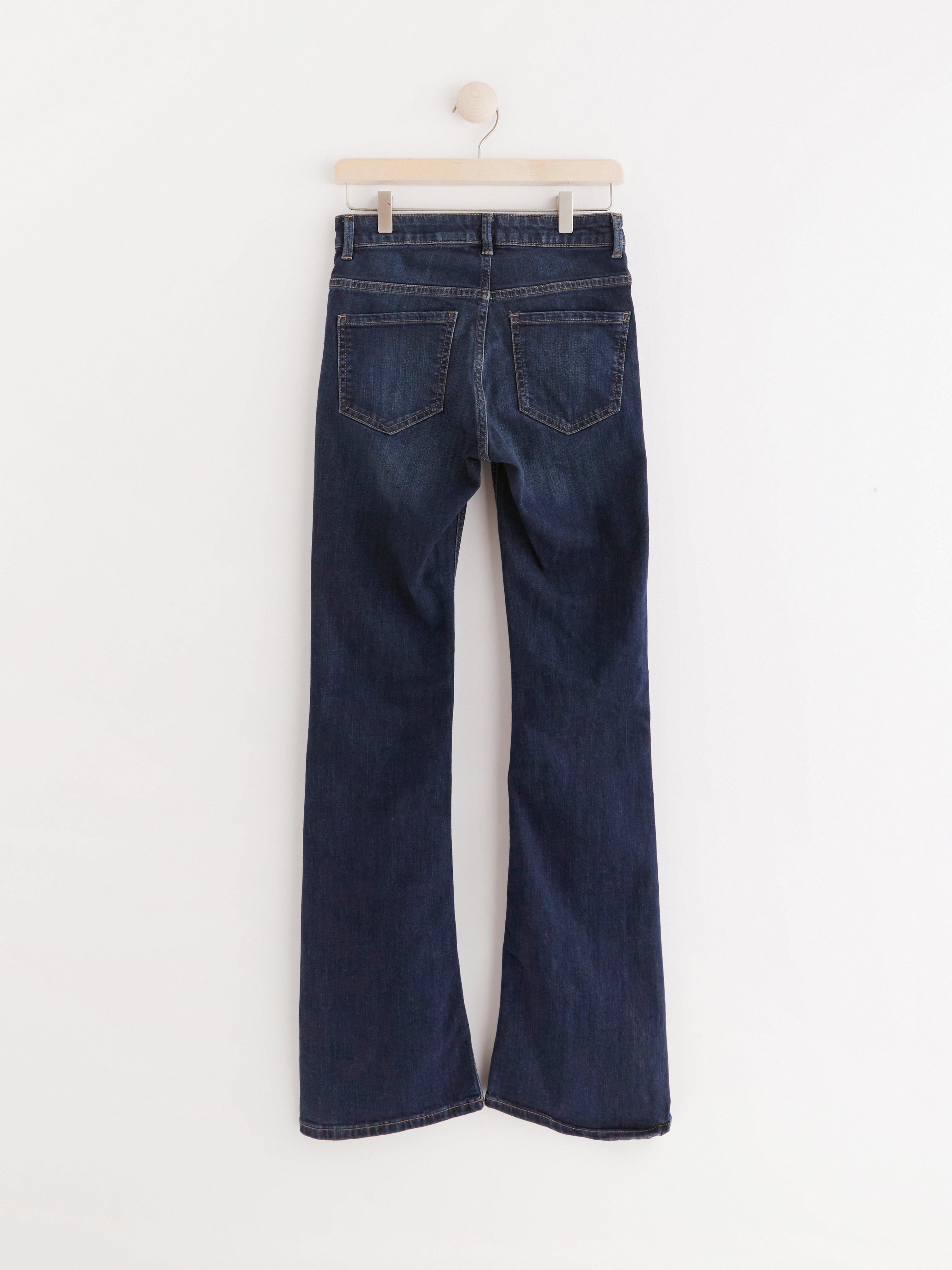 dark grey bootcut jeans