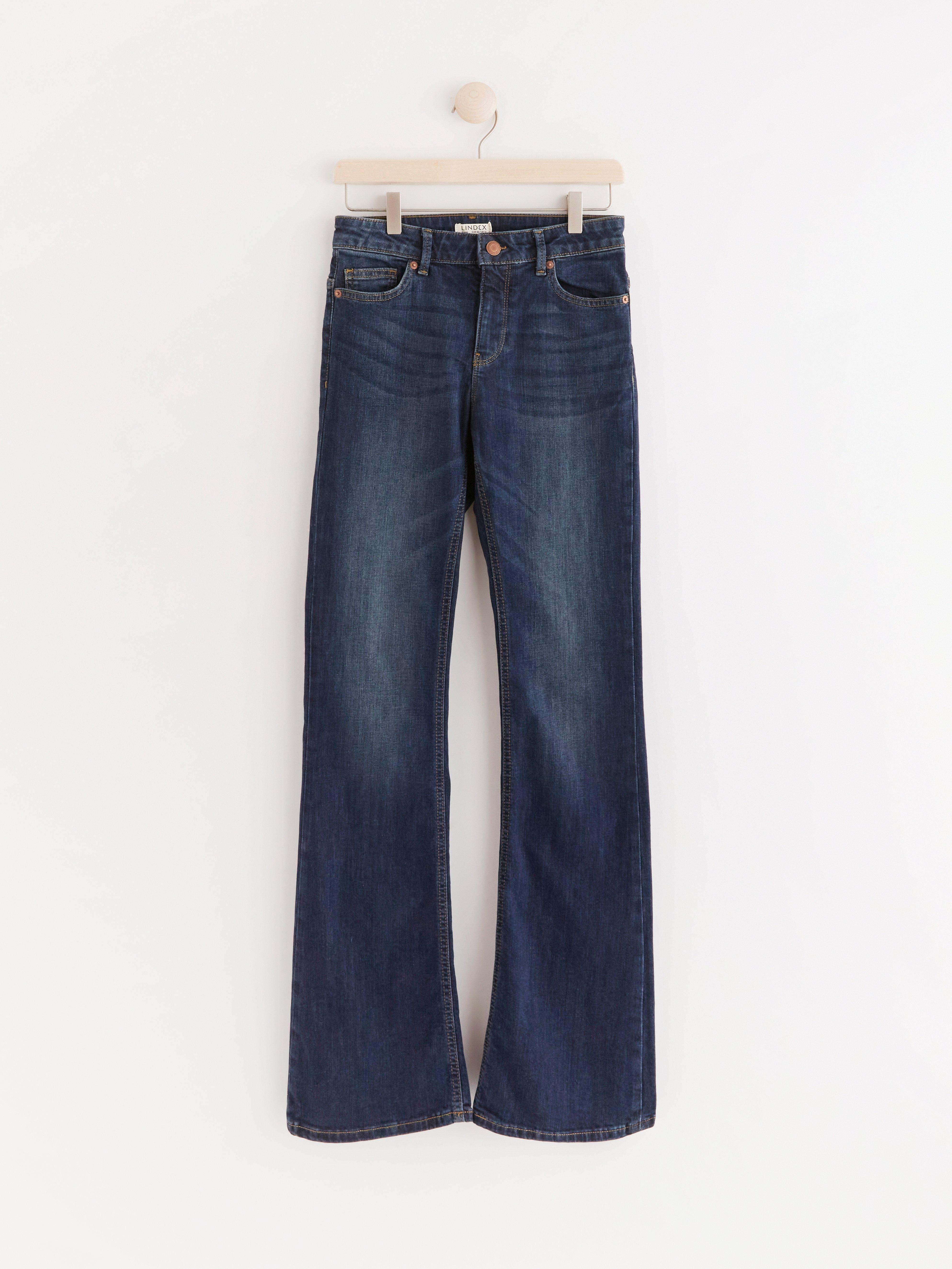 dark blue bootcut jeans