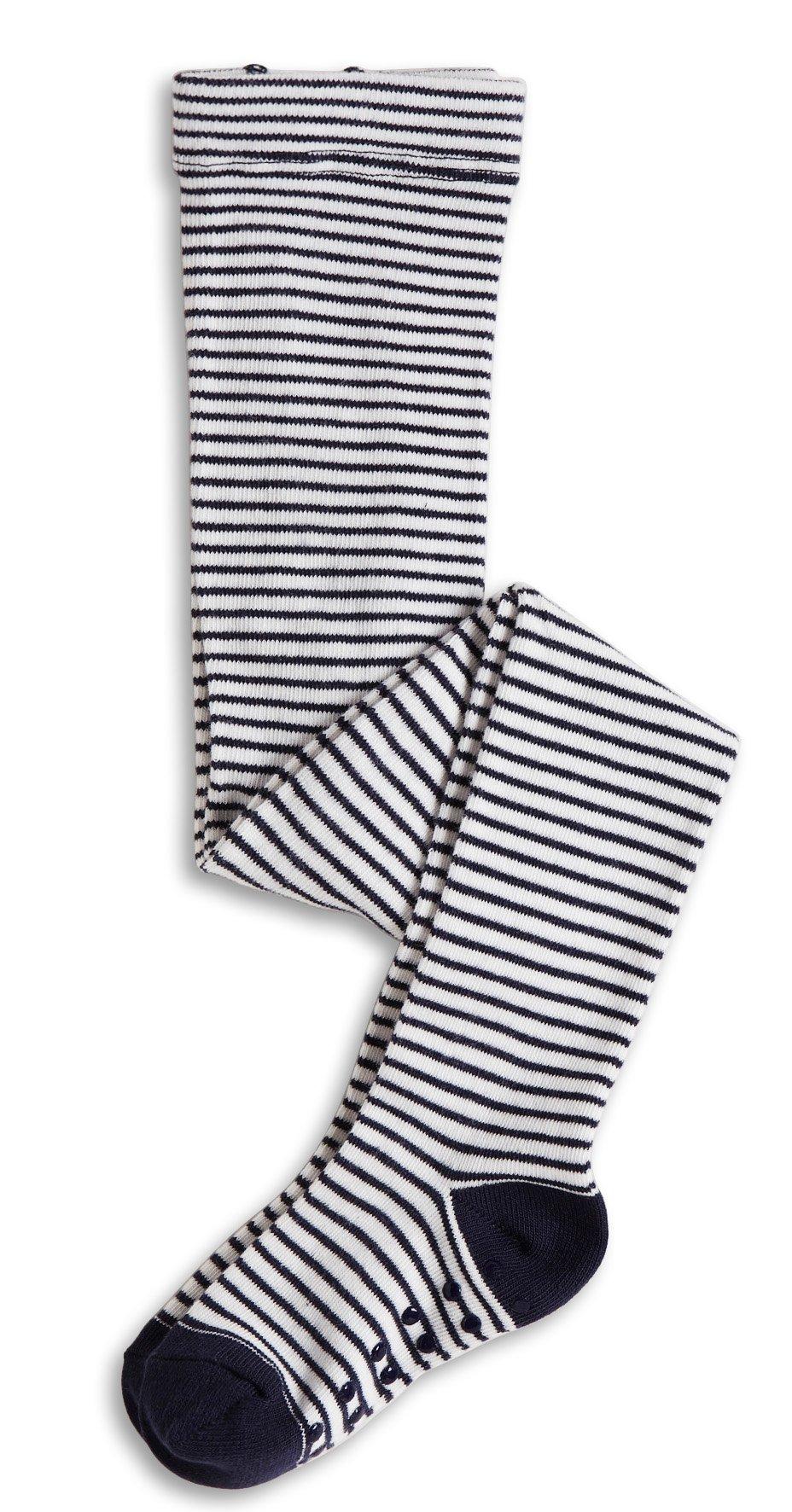 baby black and white striped tights