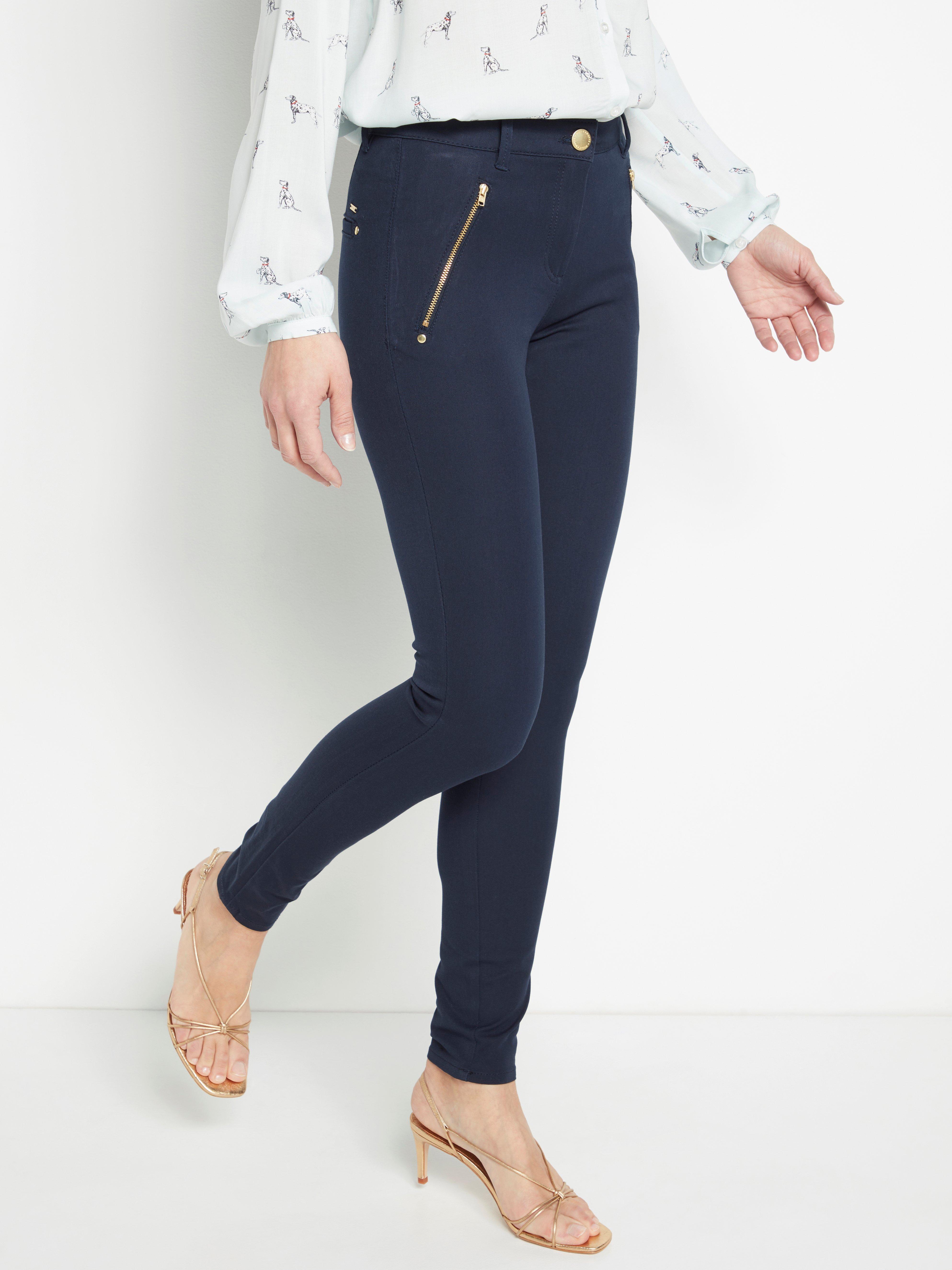 navy blue skinny trousers