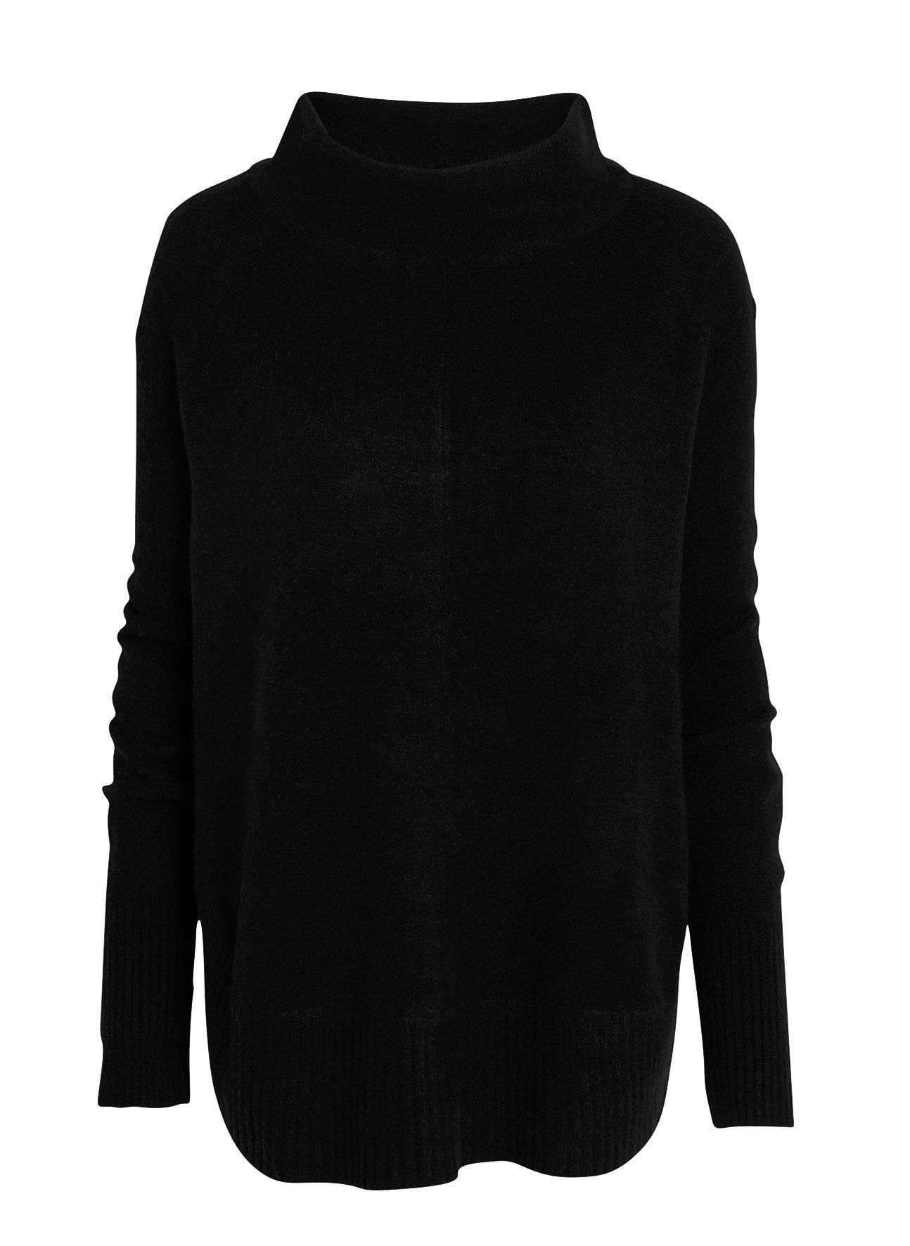 black knit poncho sweater