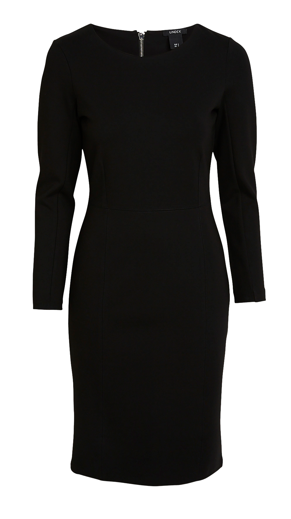 black fitted jersey dress