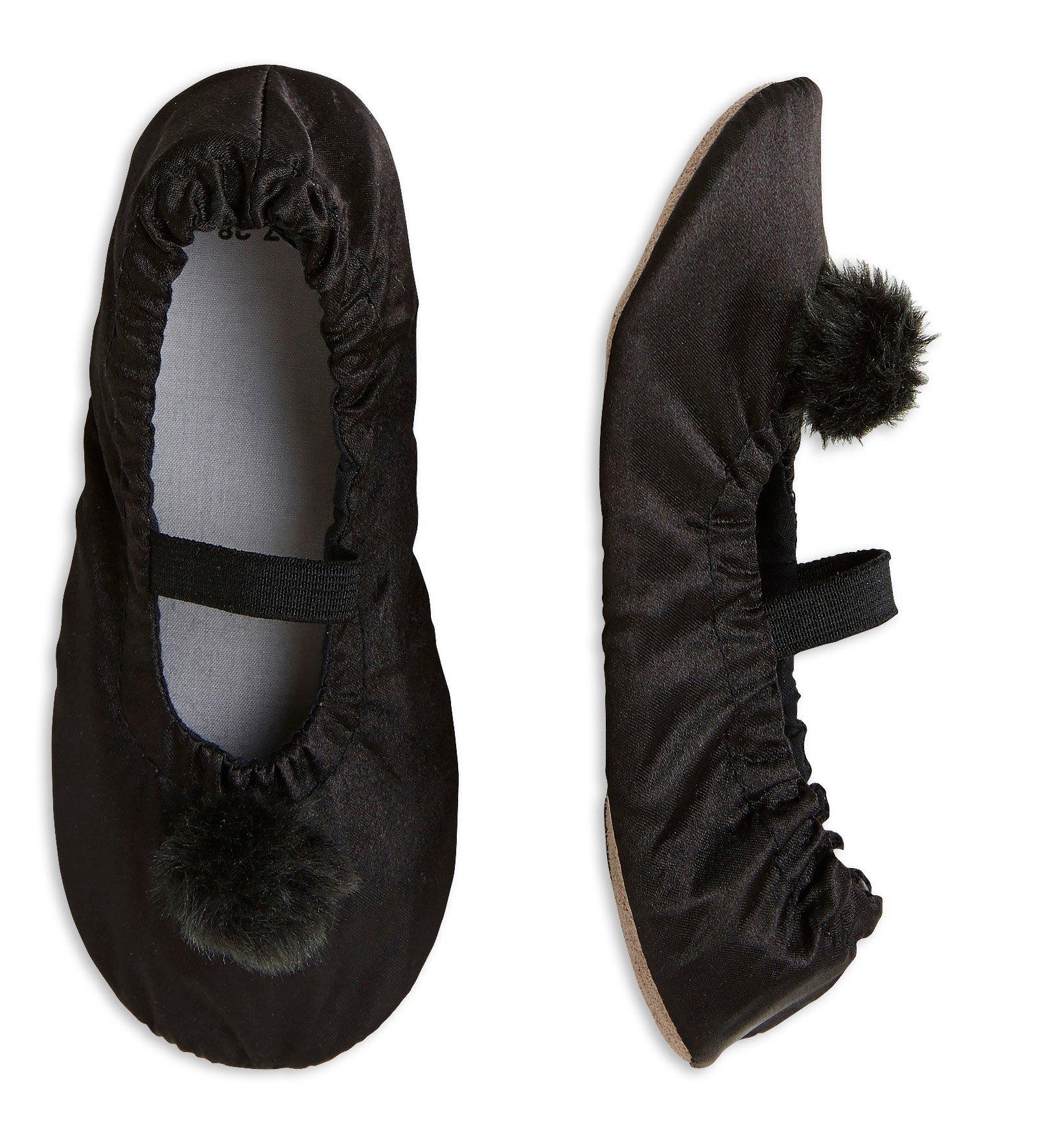 black satin ballet shoes