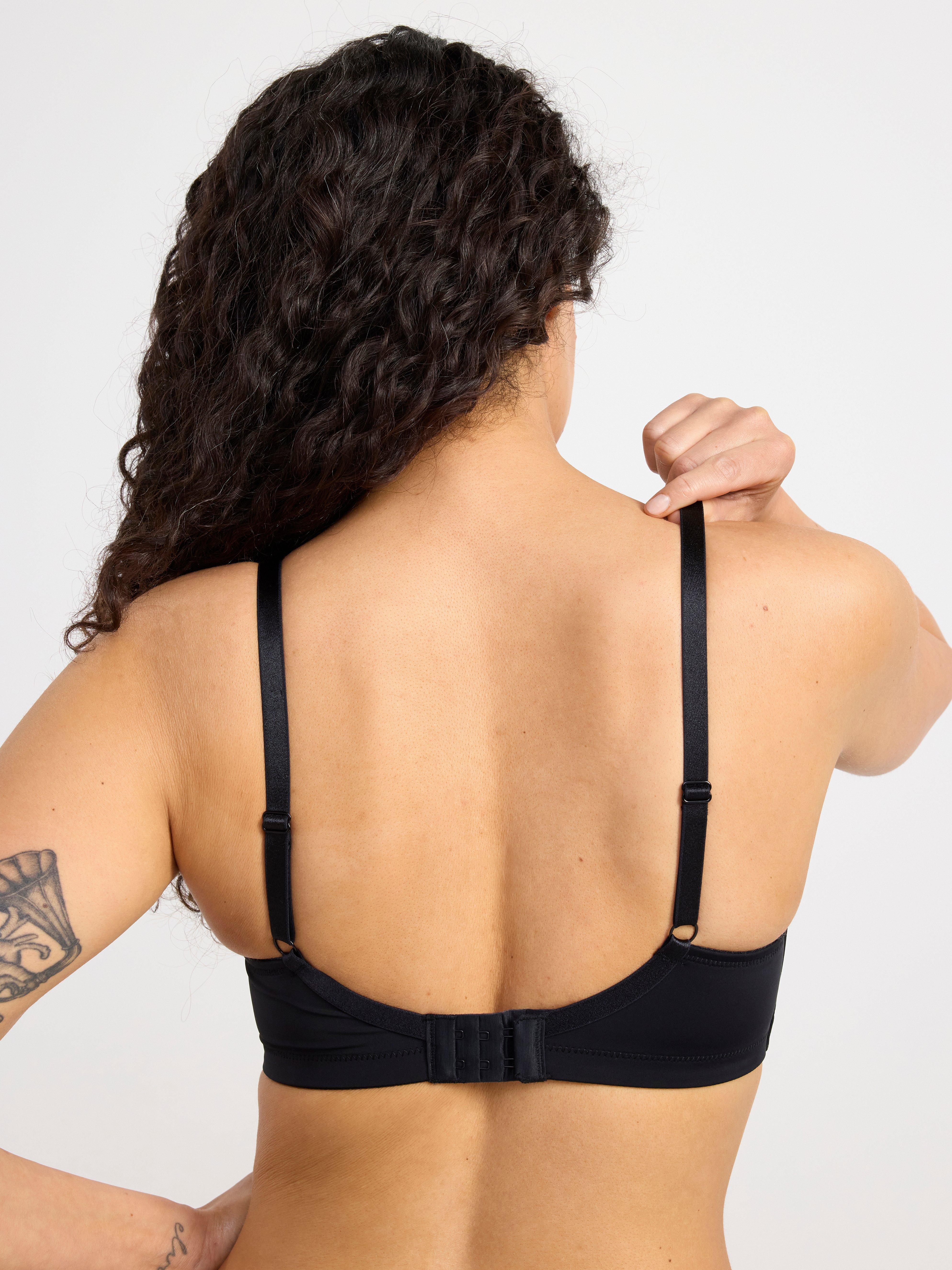 Lindex nylon blend seamless rib nursing bra in black - BLACK