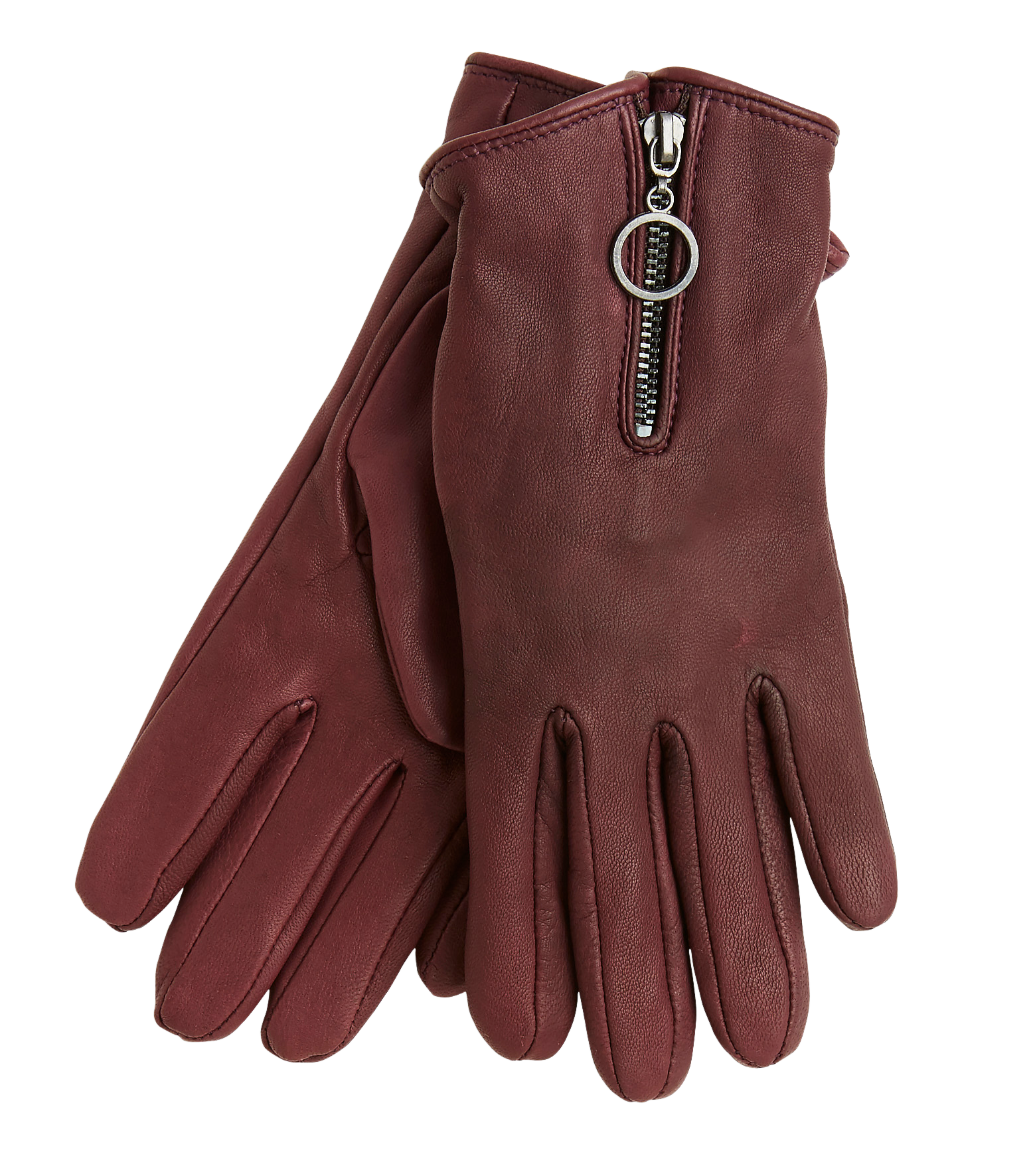 lilac leather gloves