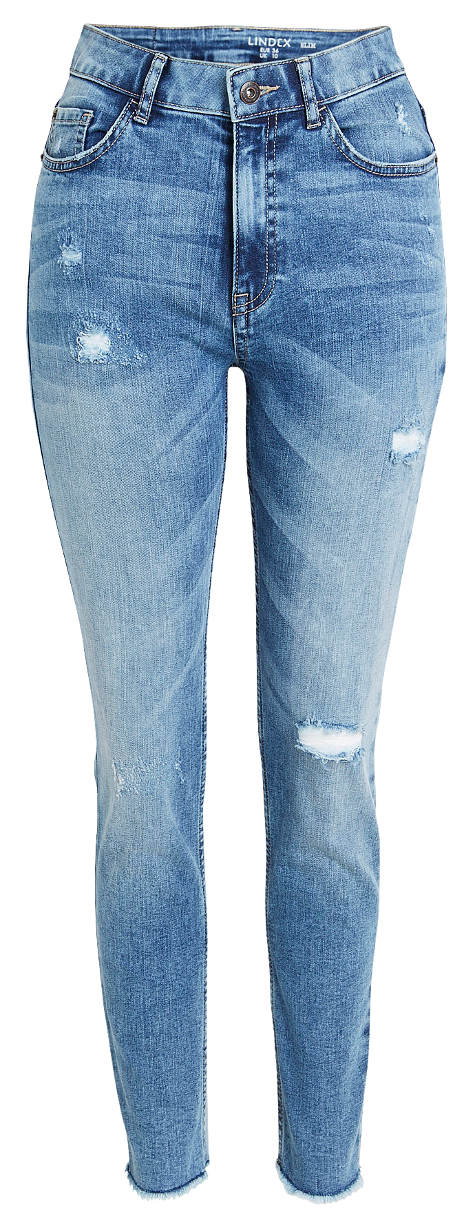 Úzké džíny s vysokým pasem