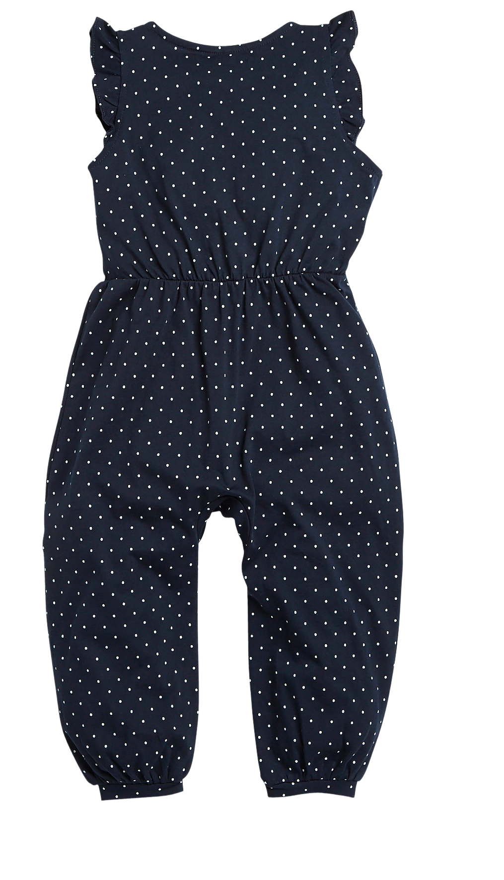 blue patterned jumpsuit