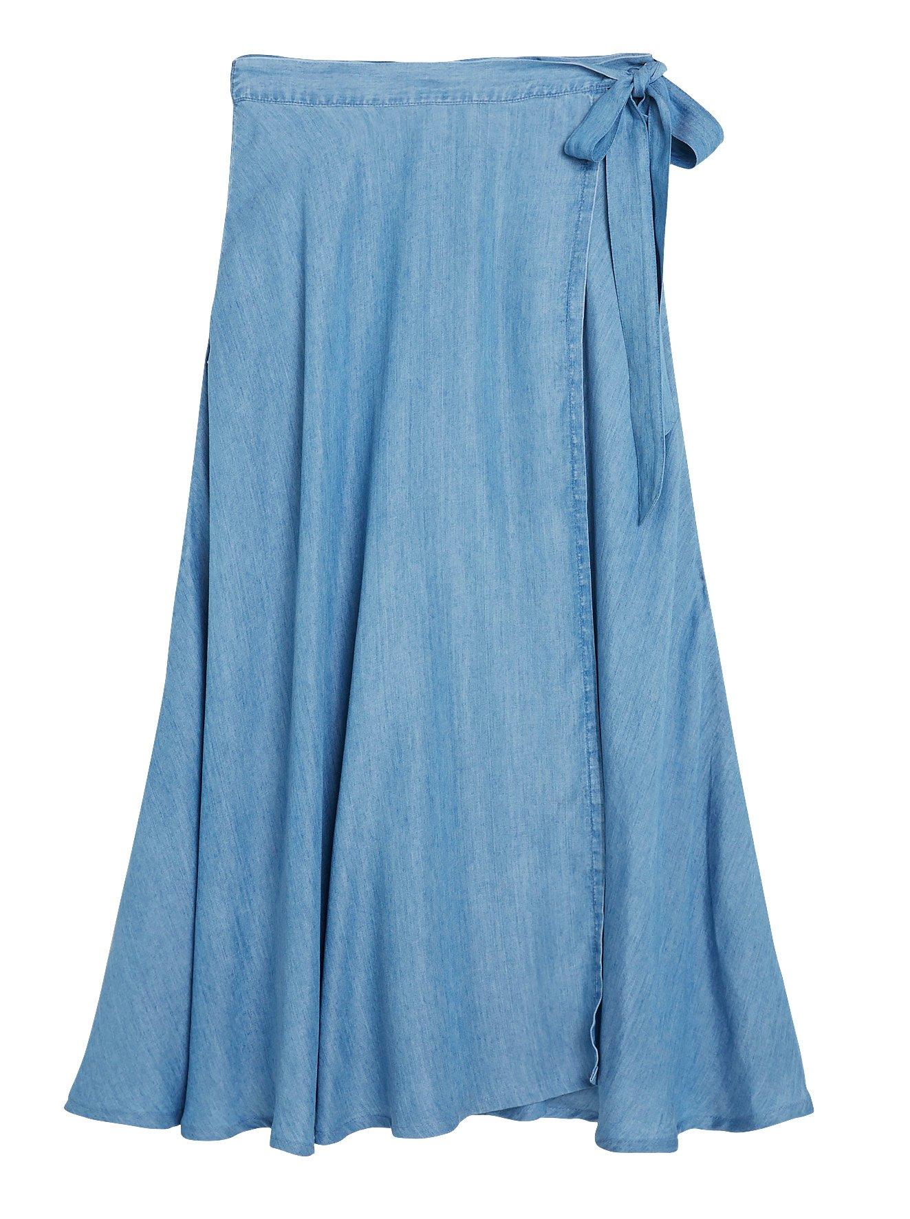 turquoise denim skirt