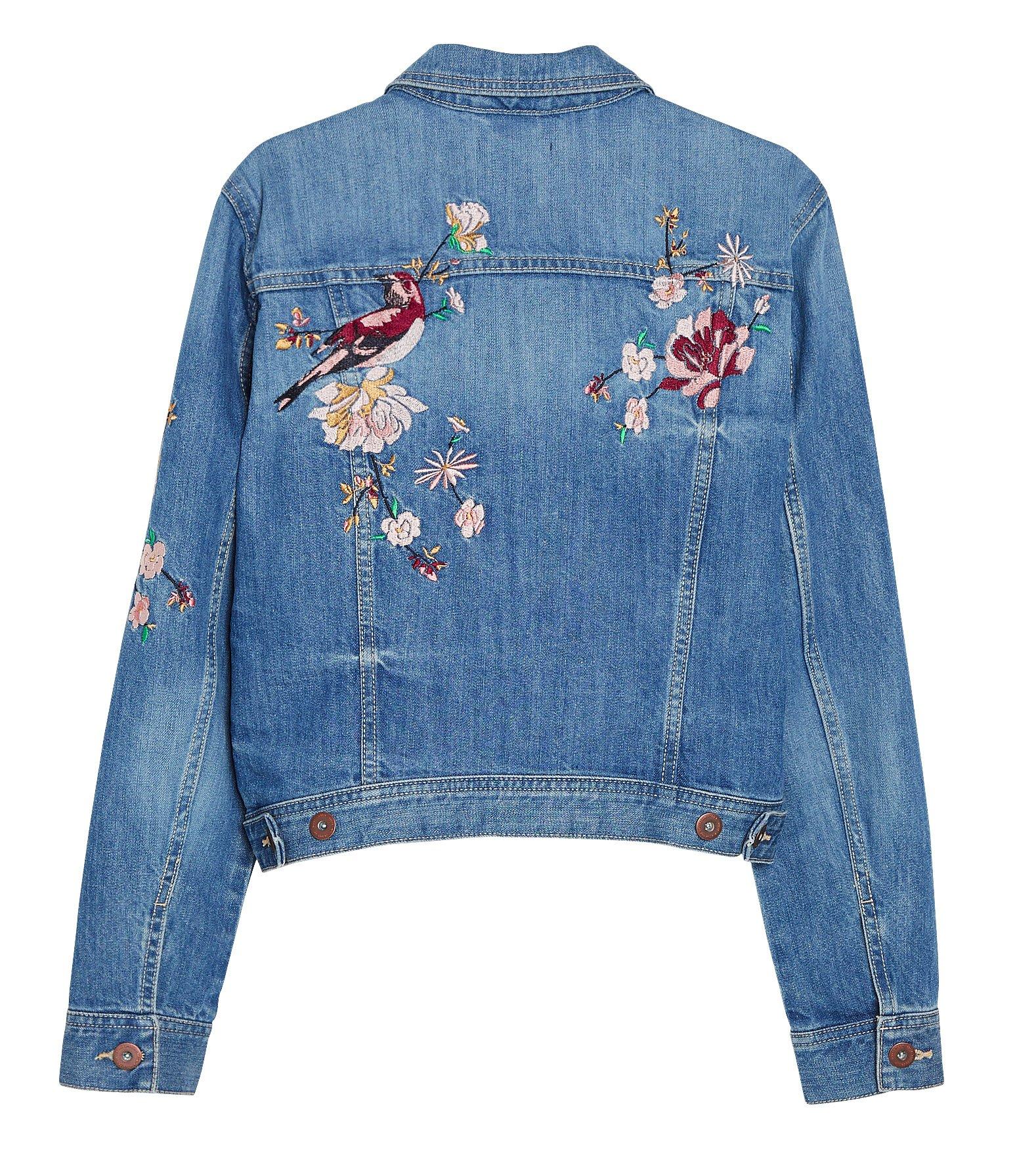 Broderad jeansjacka