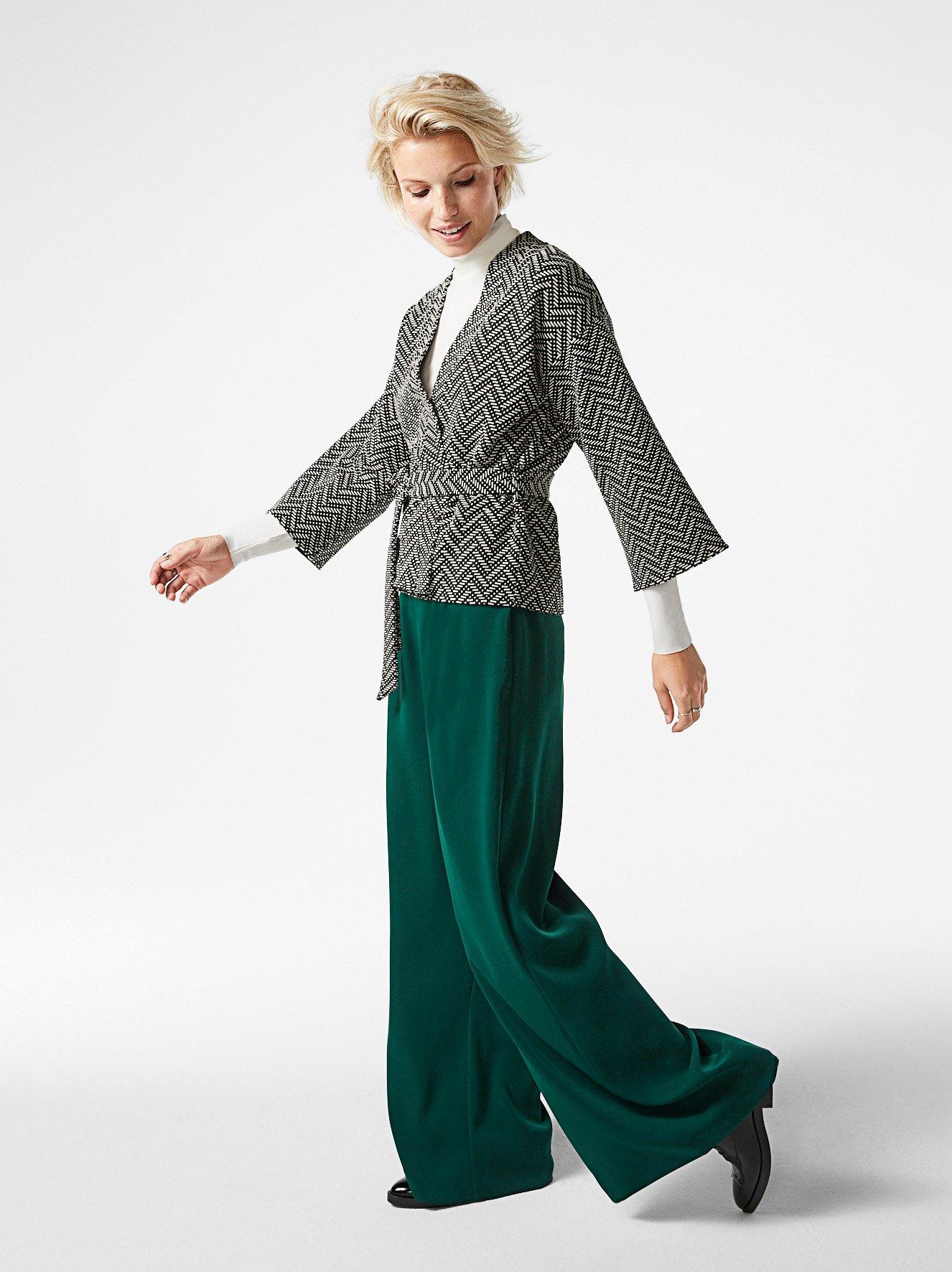 Jakke i strukturvevet jersey