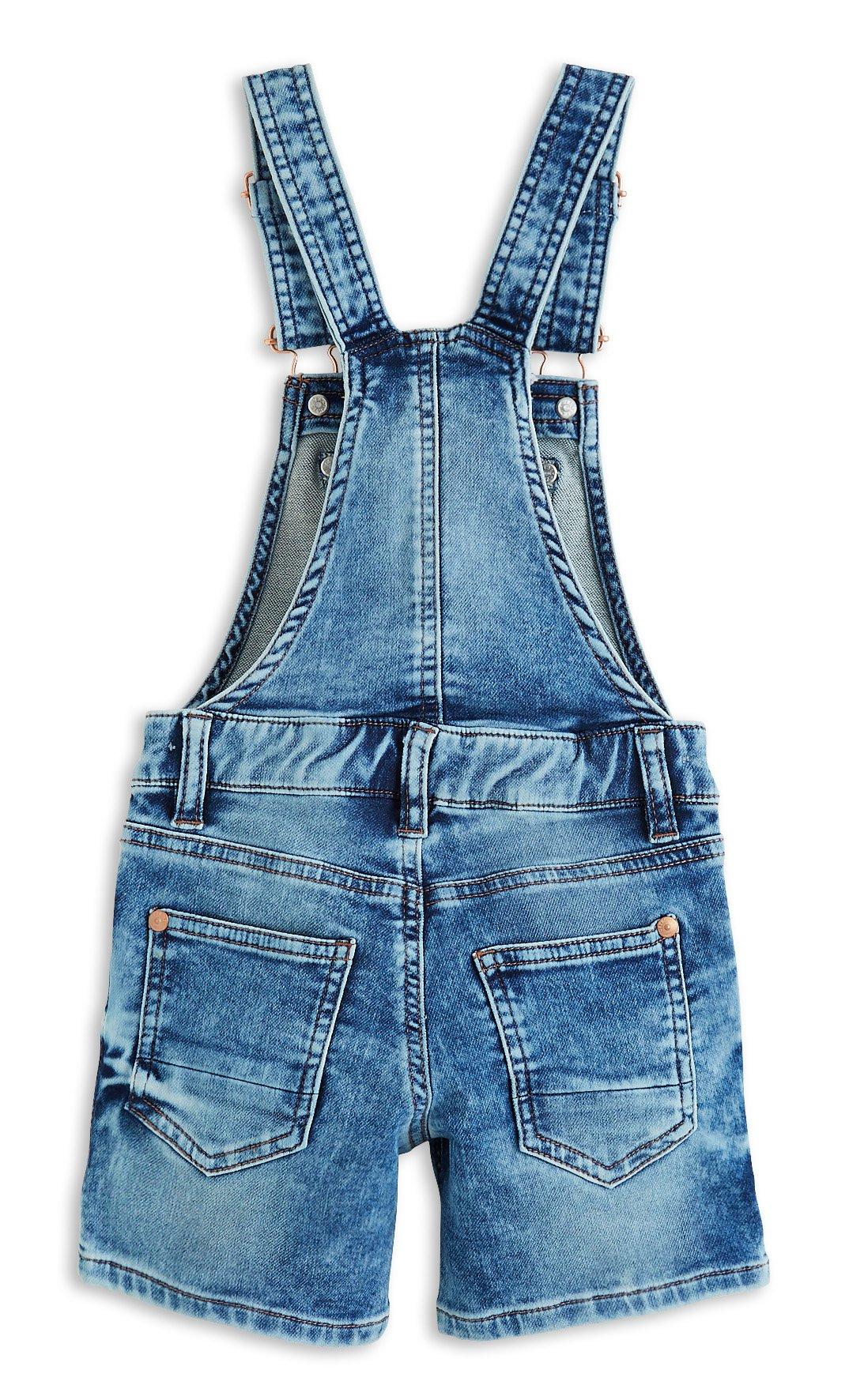 green dungaree shorts