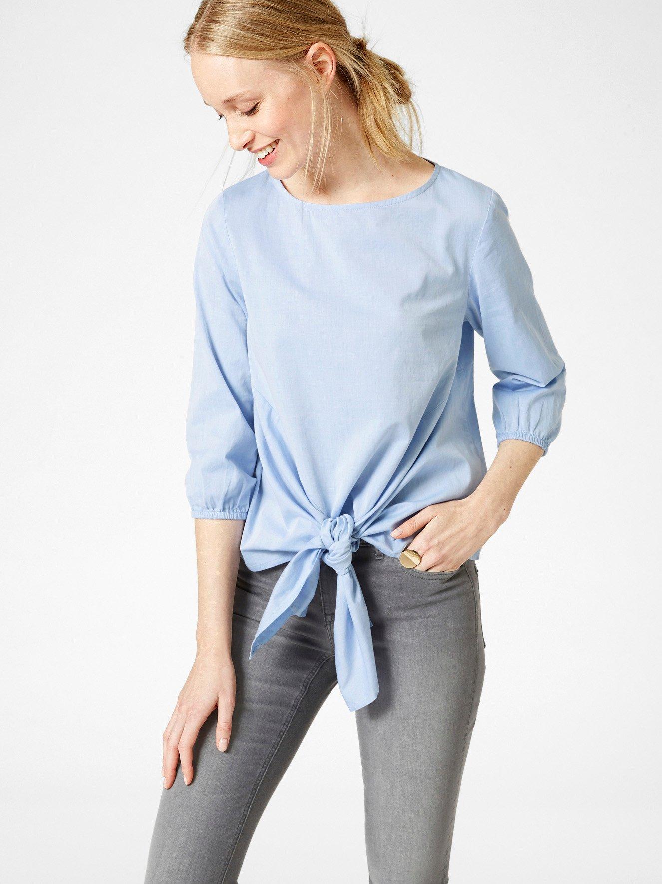 Bomullsblus med knyt