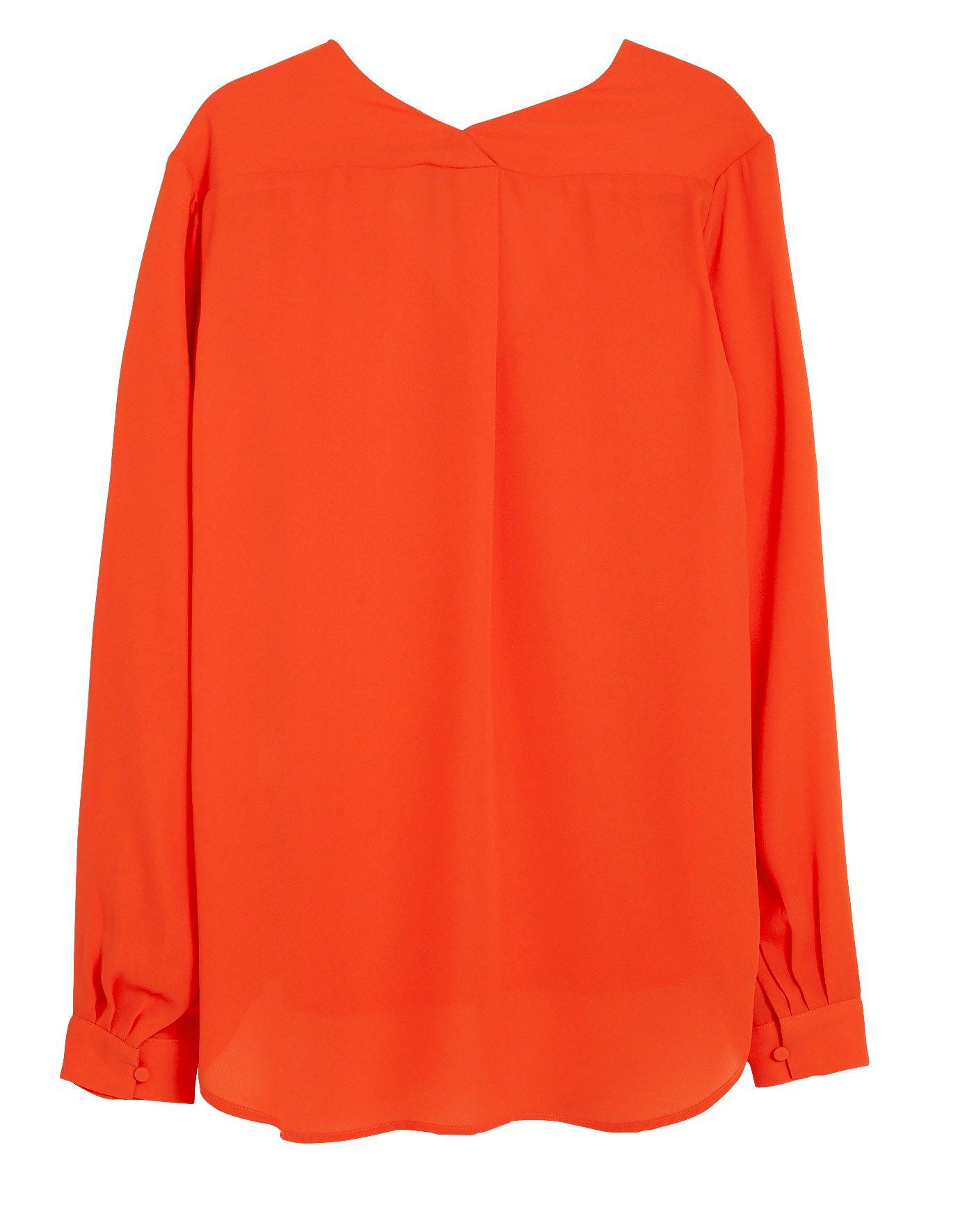 orange chiffon shirt