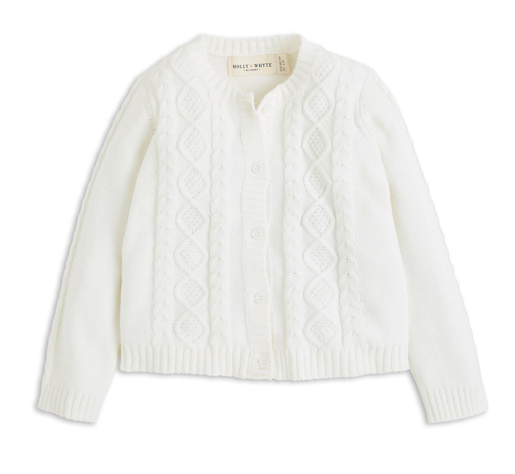cable knit white cardigan