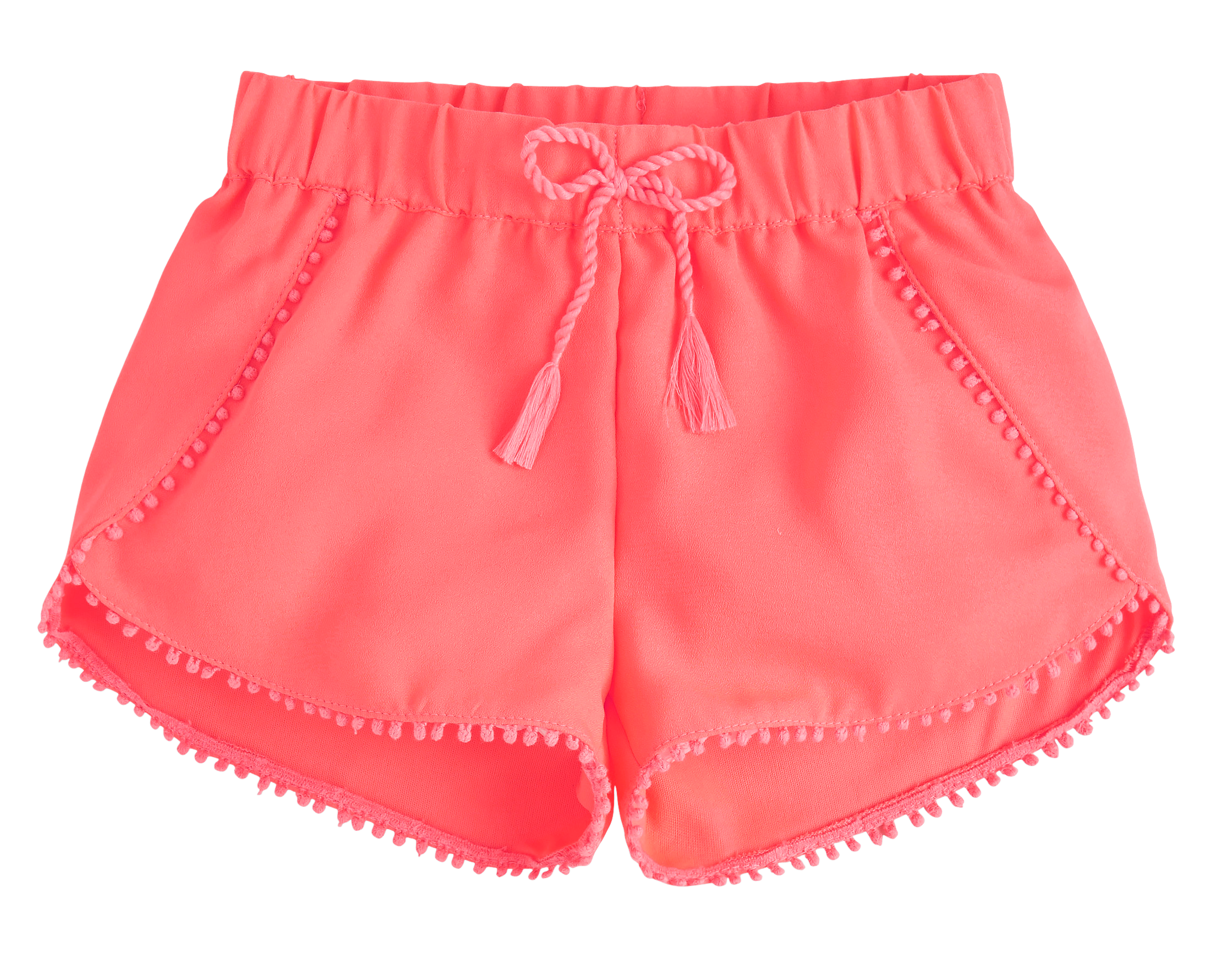 Shorts with pom pom trim