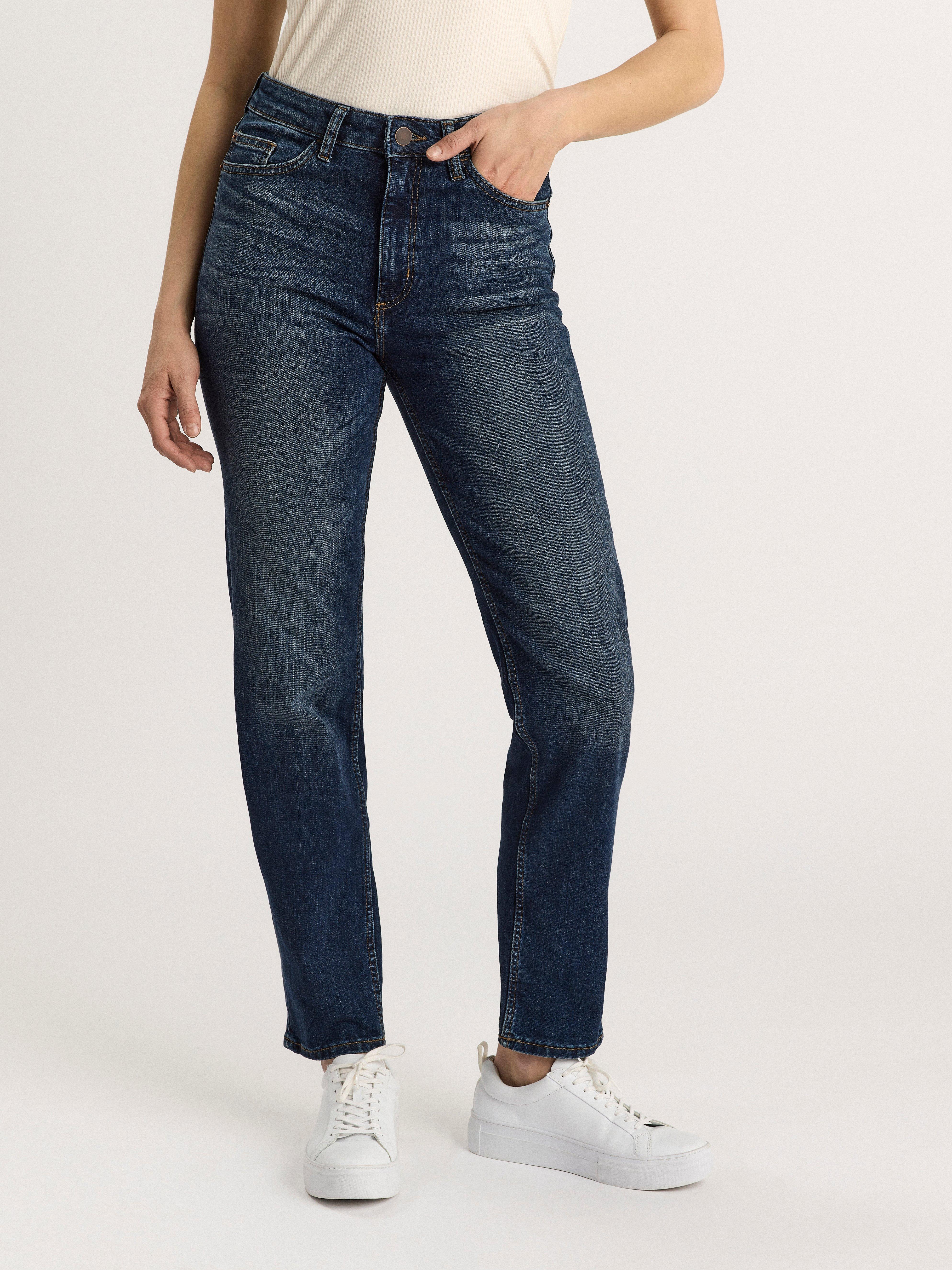 NEA Dark blue straight jeans with high waist | Lindex Europe