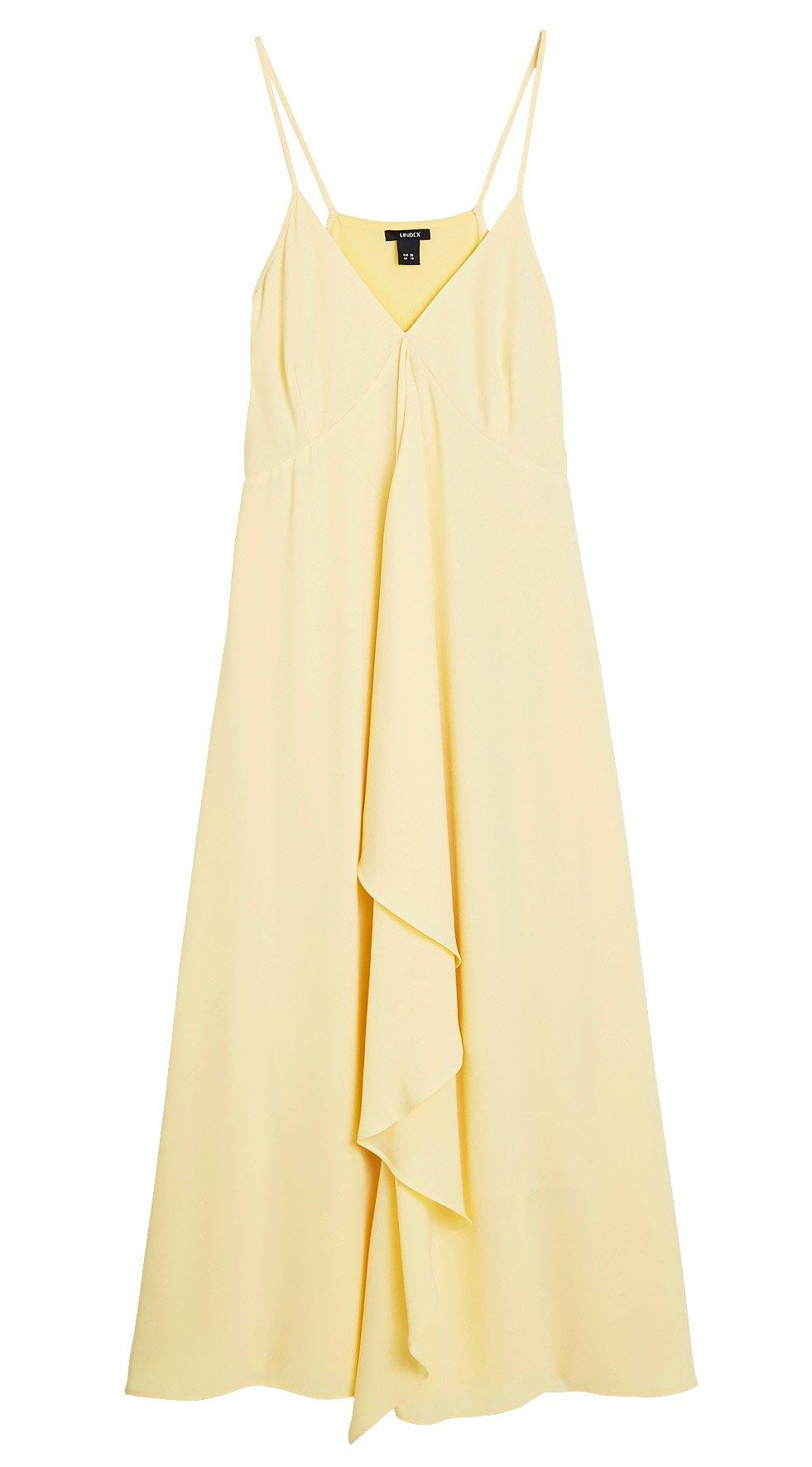 Ärmlös volangklänning