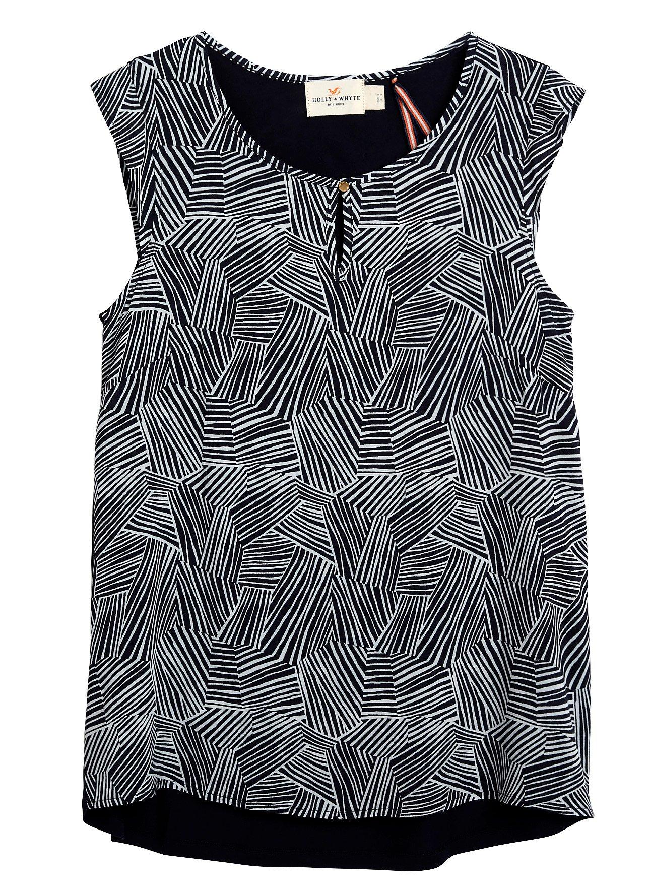 Mönstrad topp i viskos