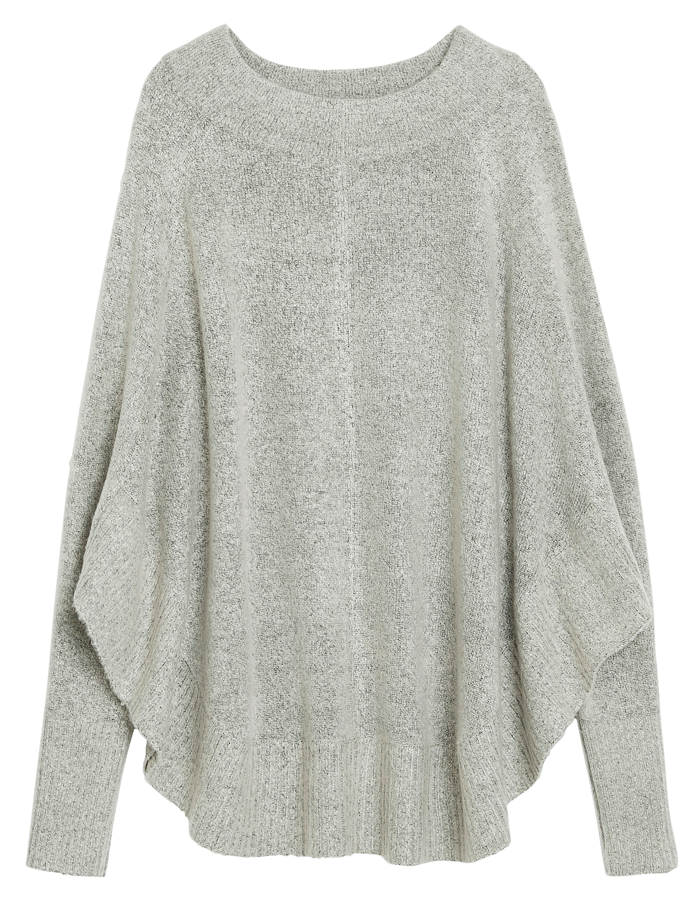 Neuleponcho, jossa pitkät hihat