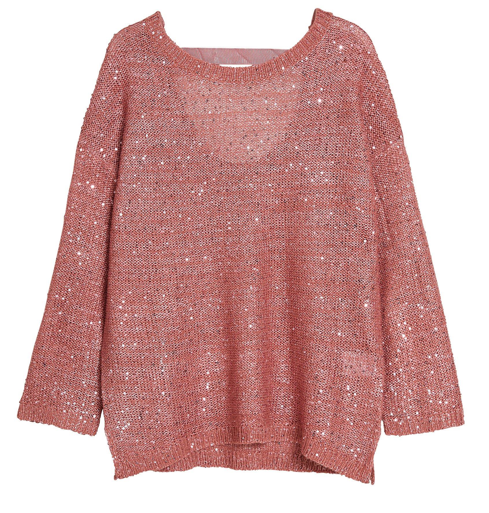 Finstickad tröja med paljetter