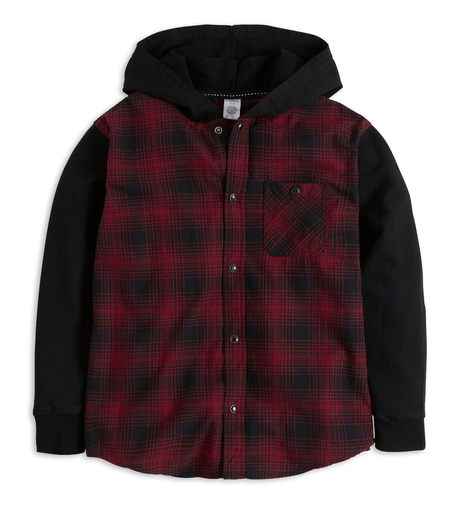 Kostkovaná košile s kapucí