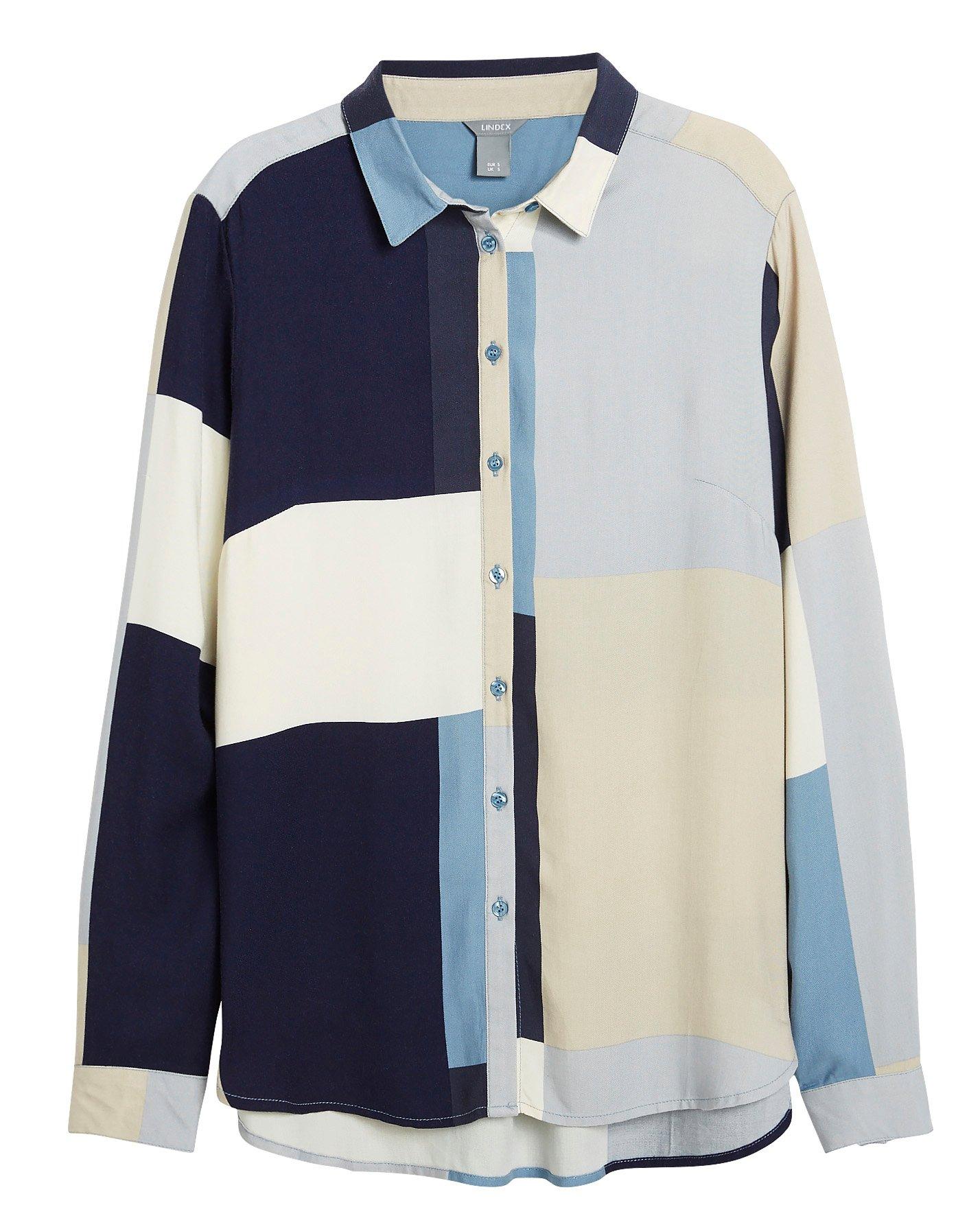 Skjorta med patchwork-mönster